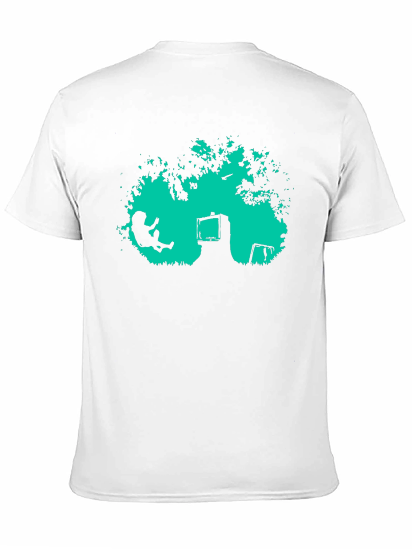Retro TV Tree Swing Black T-Shirt