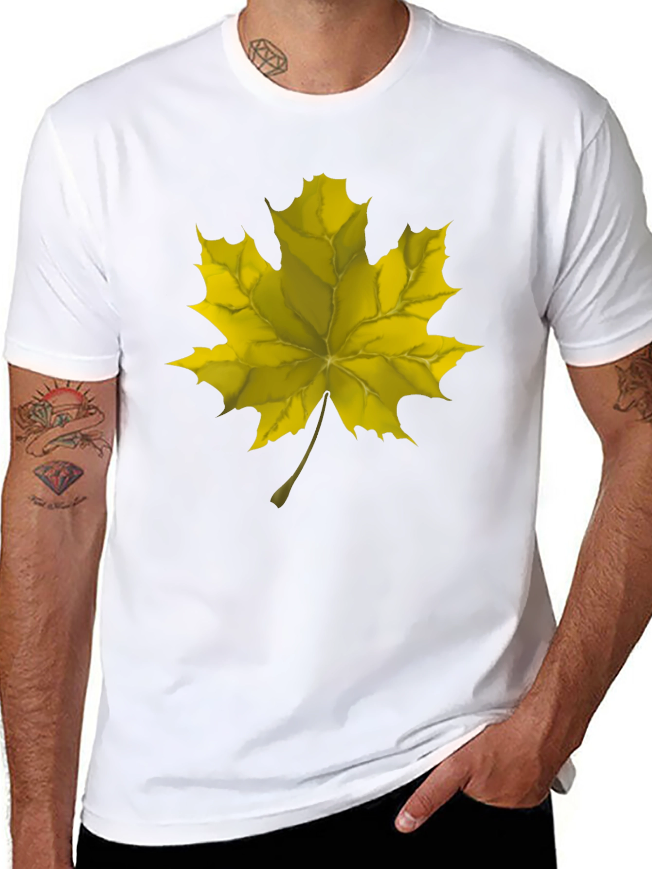 Maple Leaf Graphic Tee - Black Cotton Comfort