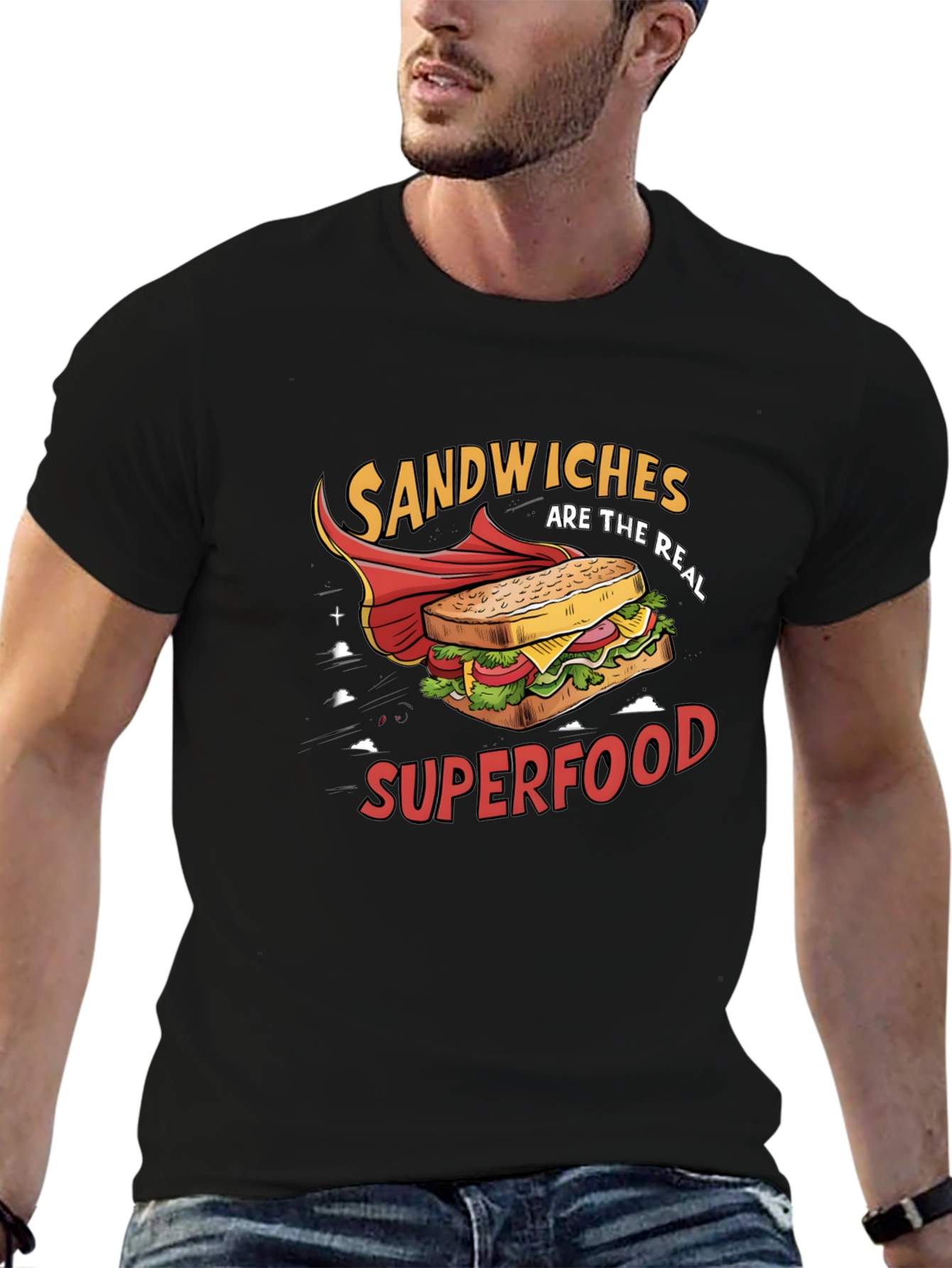 Sandwiches Superfood Black T-Shirt