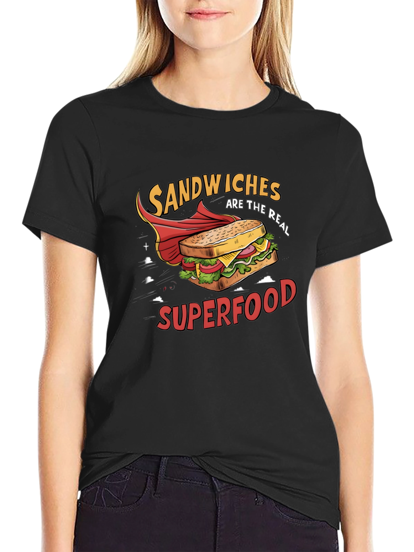 Sandwiches Superfood Black T-Shirt