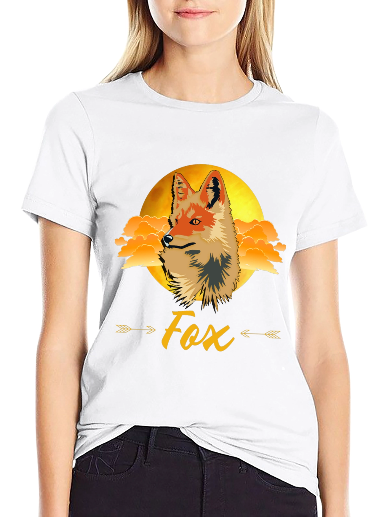 Fox Graphic Print Tee - Trendy Animal Design