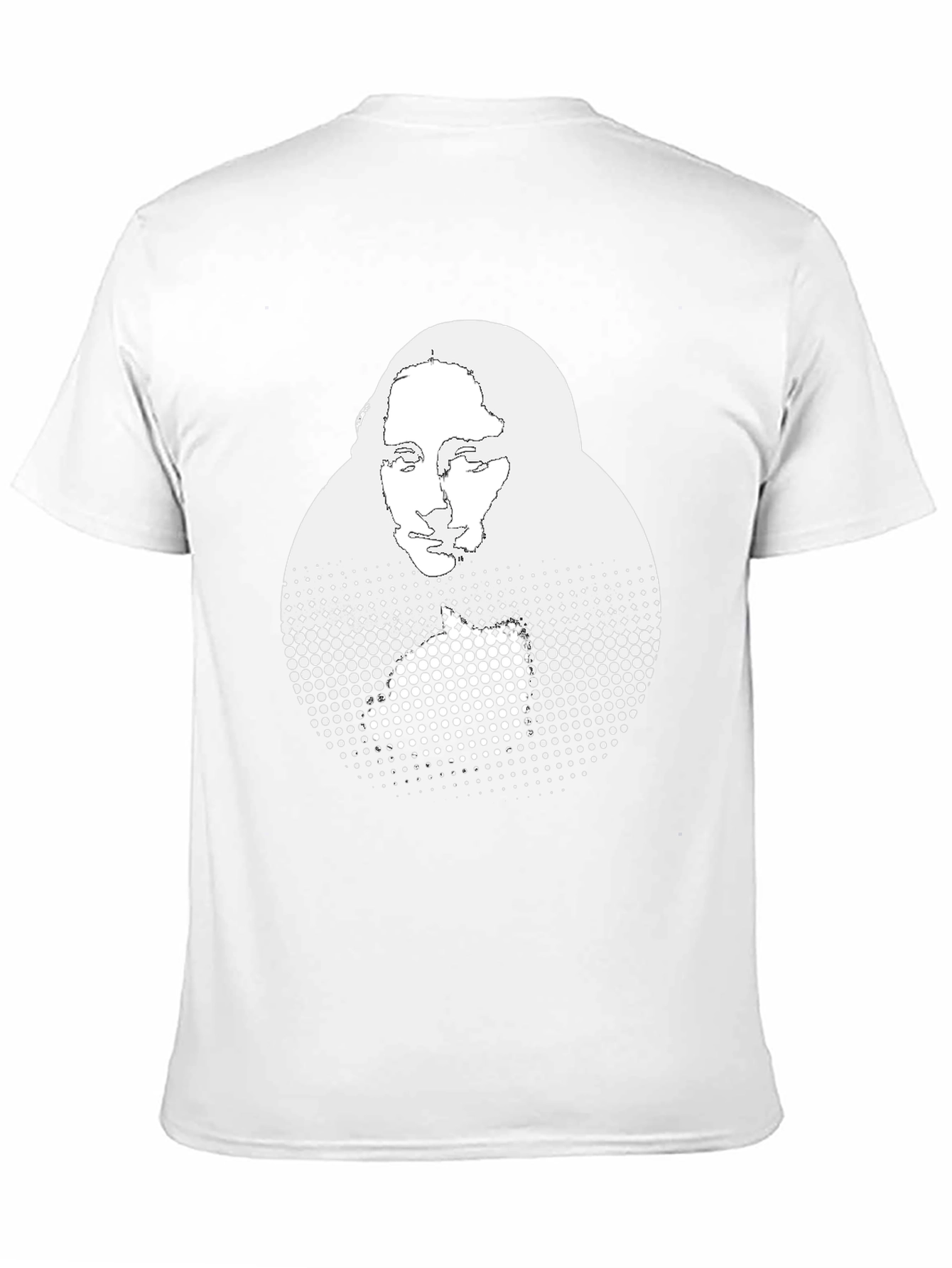 Abstract Mona Lisa Graphic Print Black T-Shirt