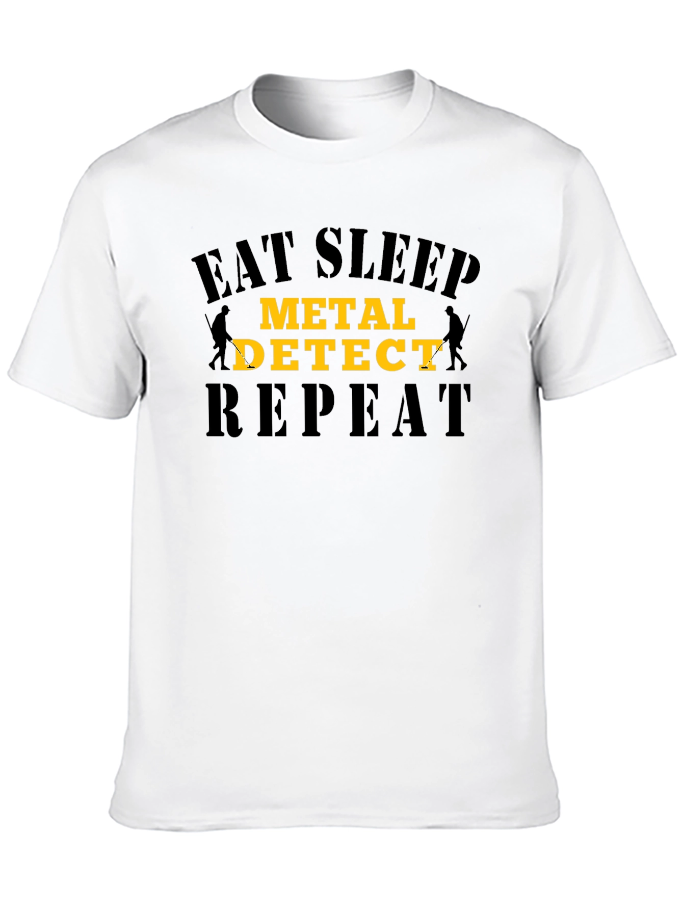 Eat Sleep Metal Detect Repeat Black T-Shirt