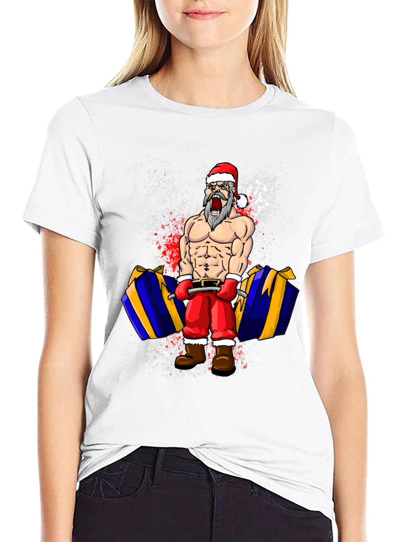 Funny Santa Lifting T-Shirt
