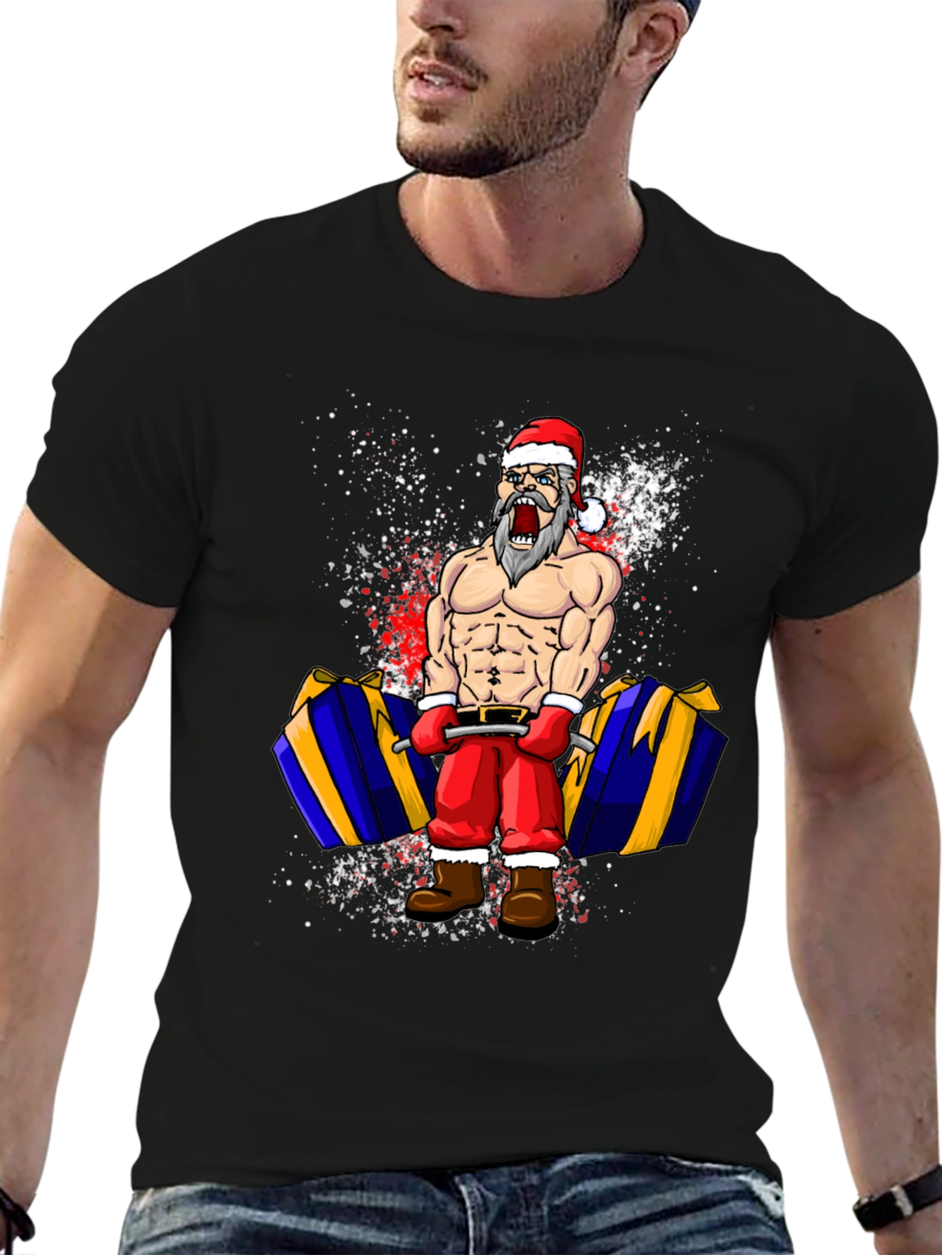 Funny Santa Lifting T-Shirt