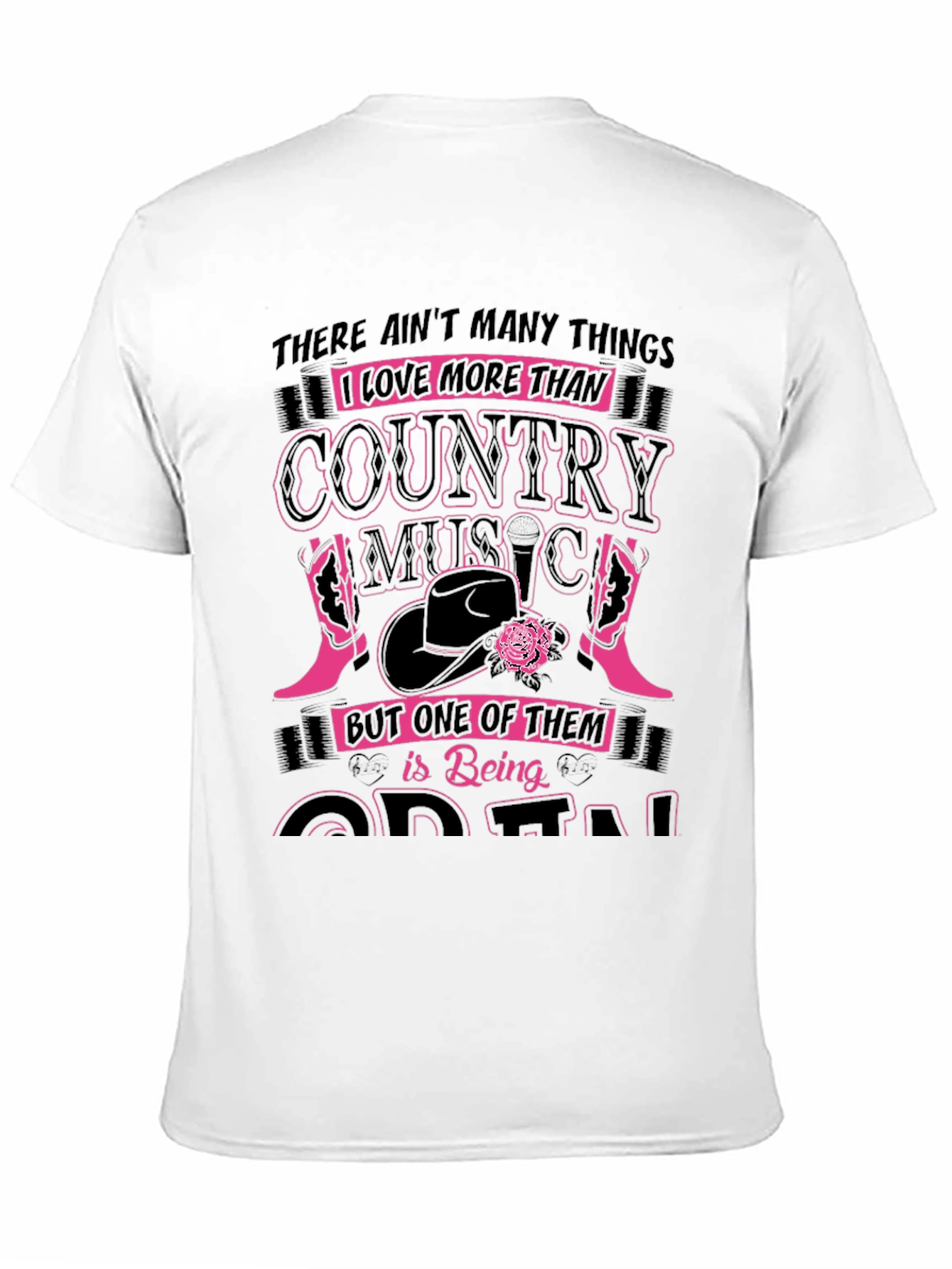 Country Music Lover Graphic Tee - Black