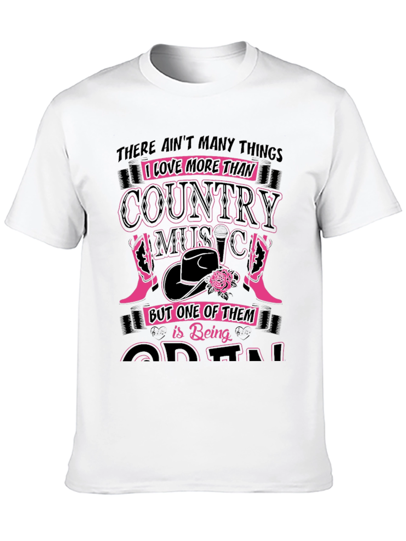 Country Music Lover Graphic Tee - Black