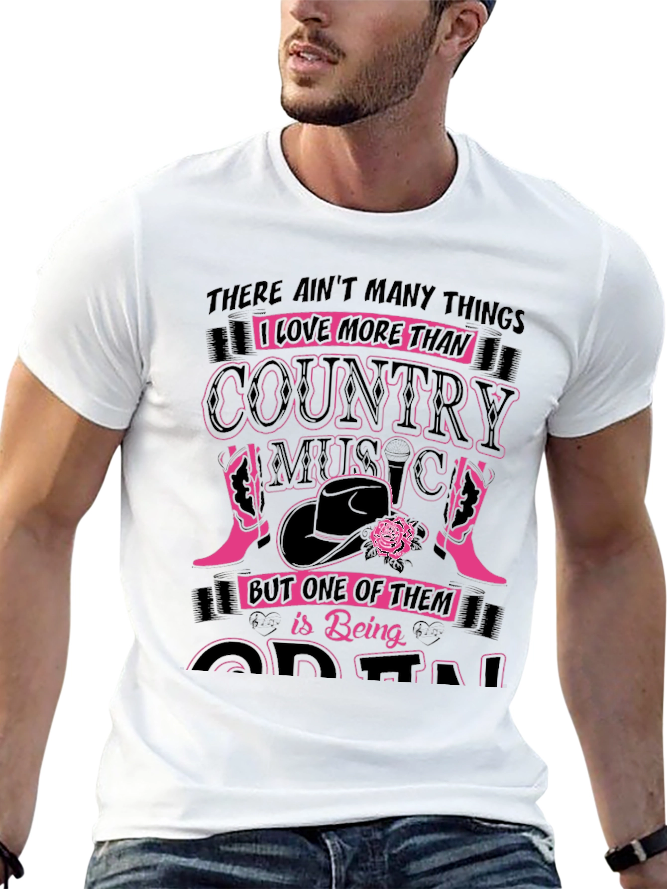 Country Music Lover Graphic Tee - Black