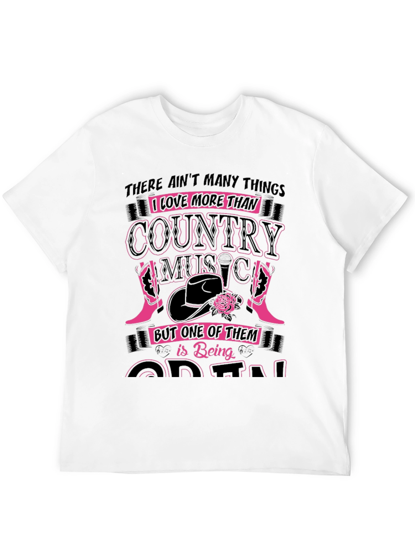 Country Music Lover Graphic Tee - Black