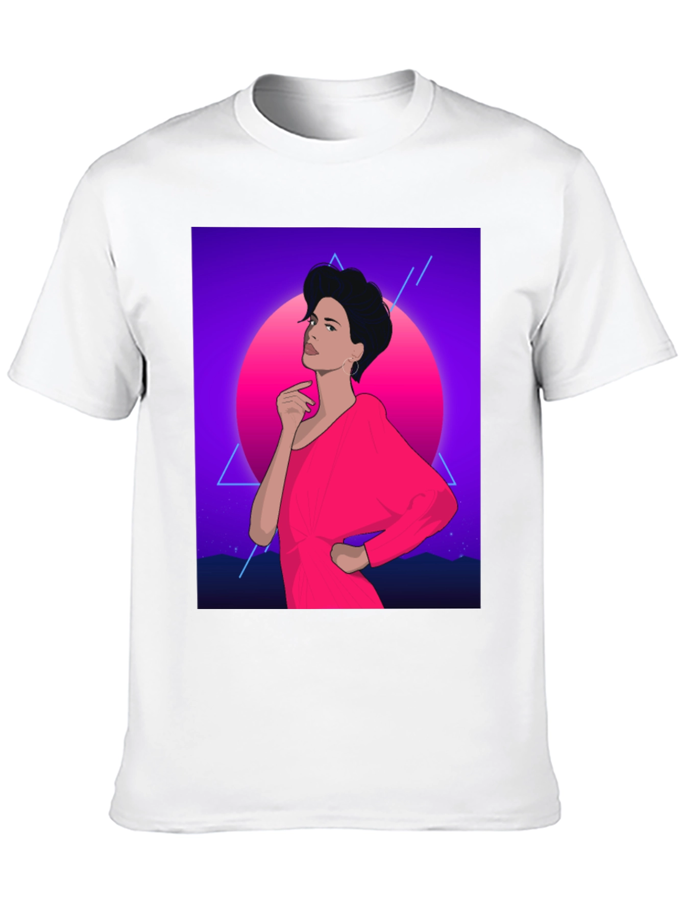 Retro 80s Woman Graphic Tee - Black