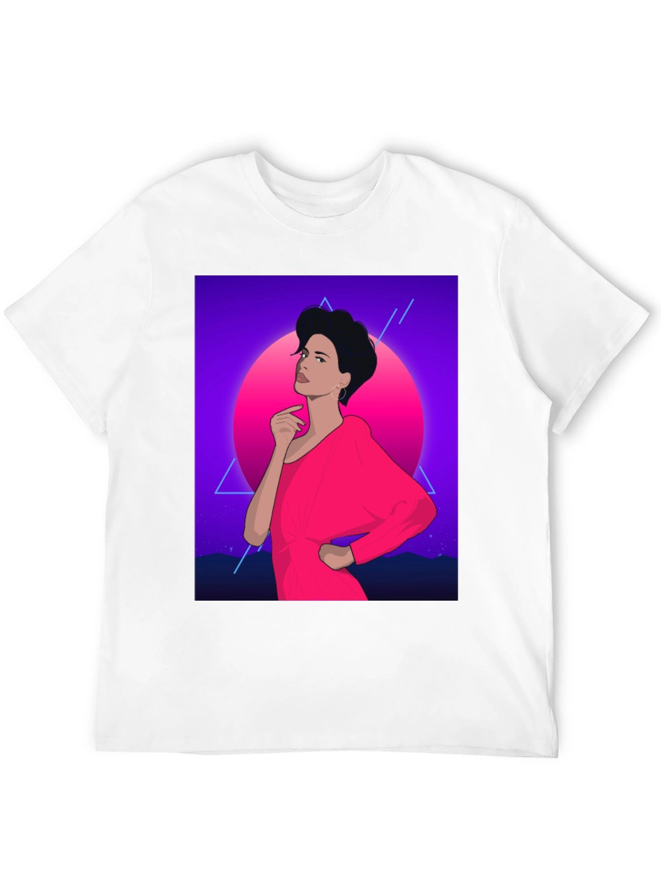 Retro 80s Woman Graphic Tee - Black
