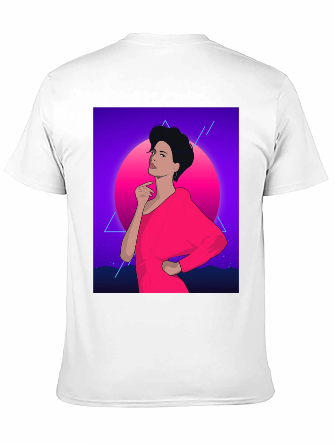 Retro 80s Woman Graphic Tee - Black