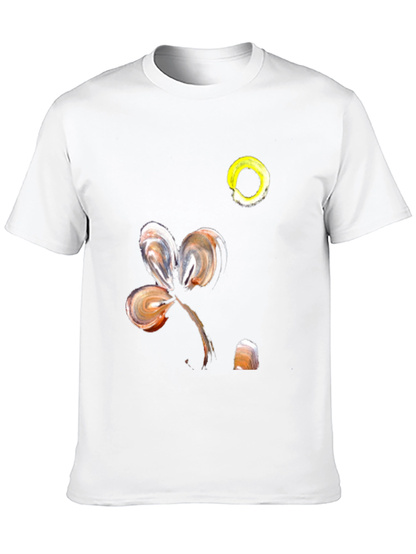 Abstract Floral Design Black T-Shirt
