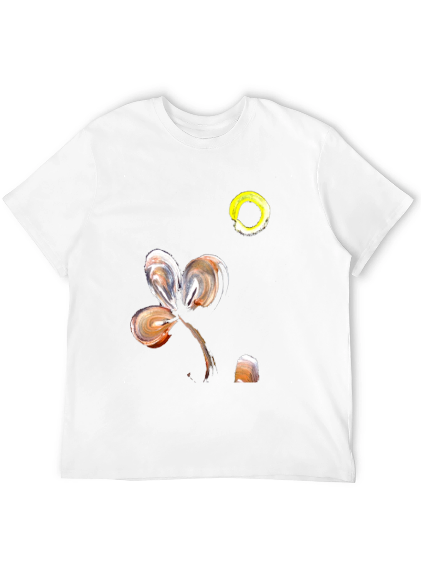 Abstract Floral Design Black T-Shirt