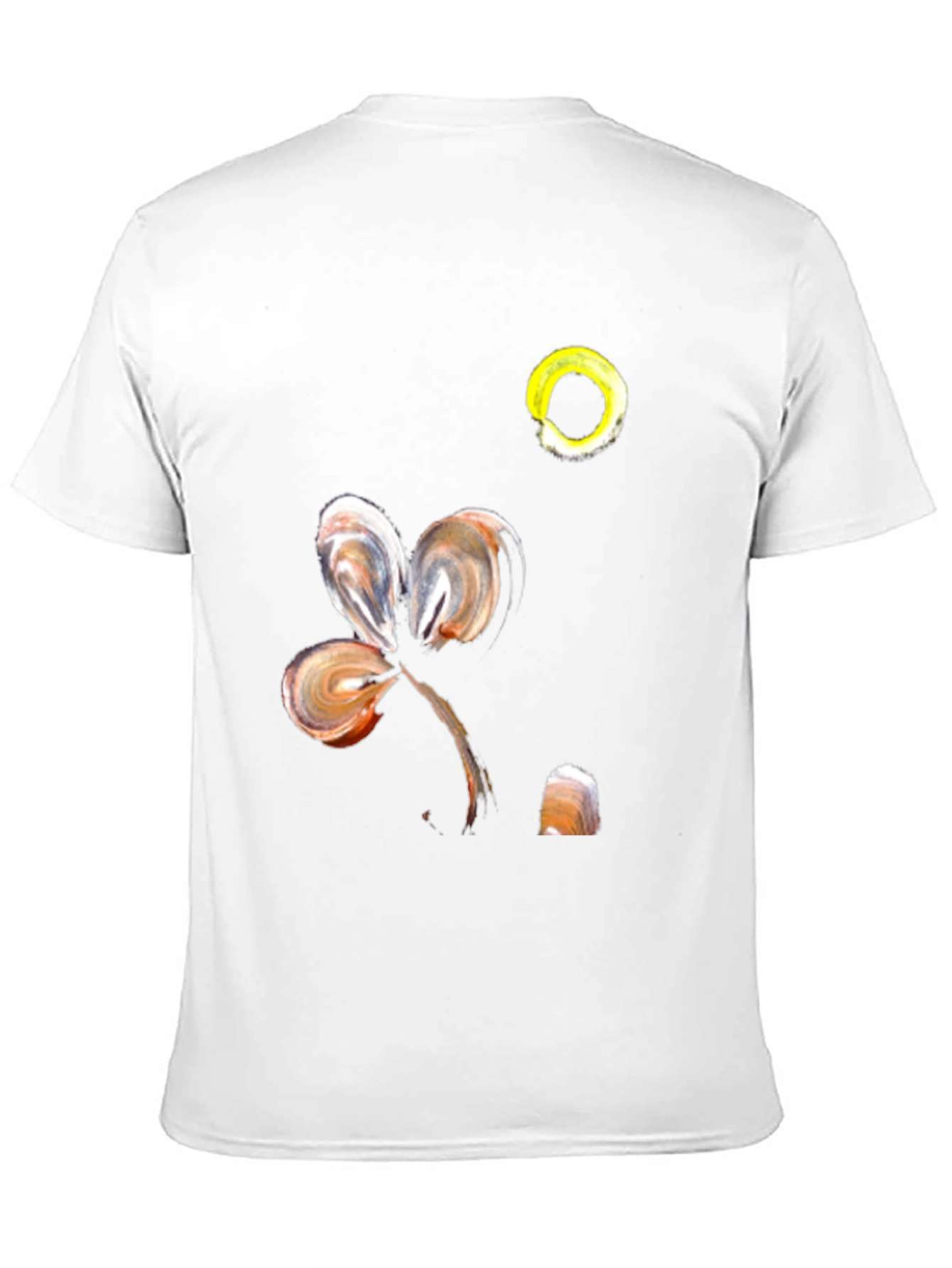 Abstract Floral Design Black T-Shirt