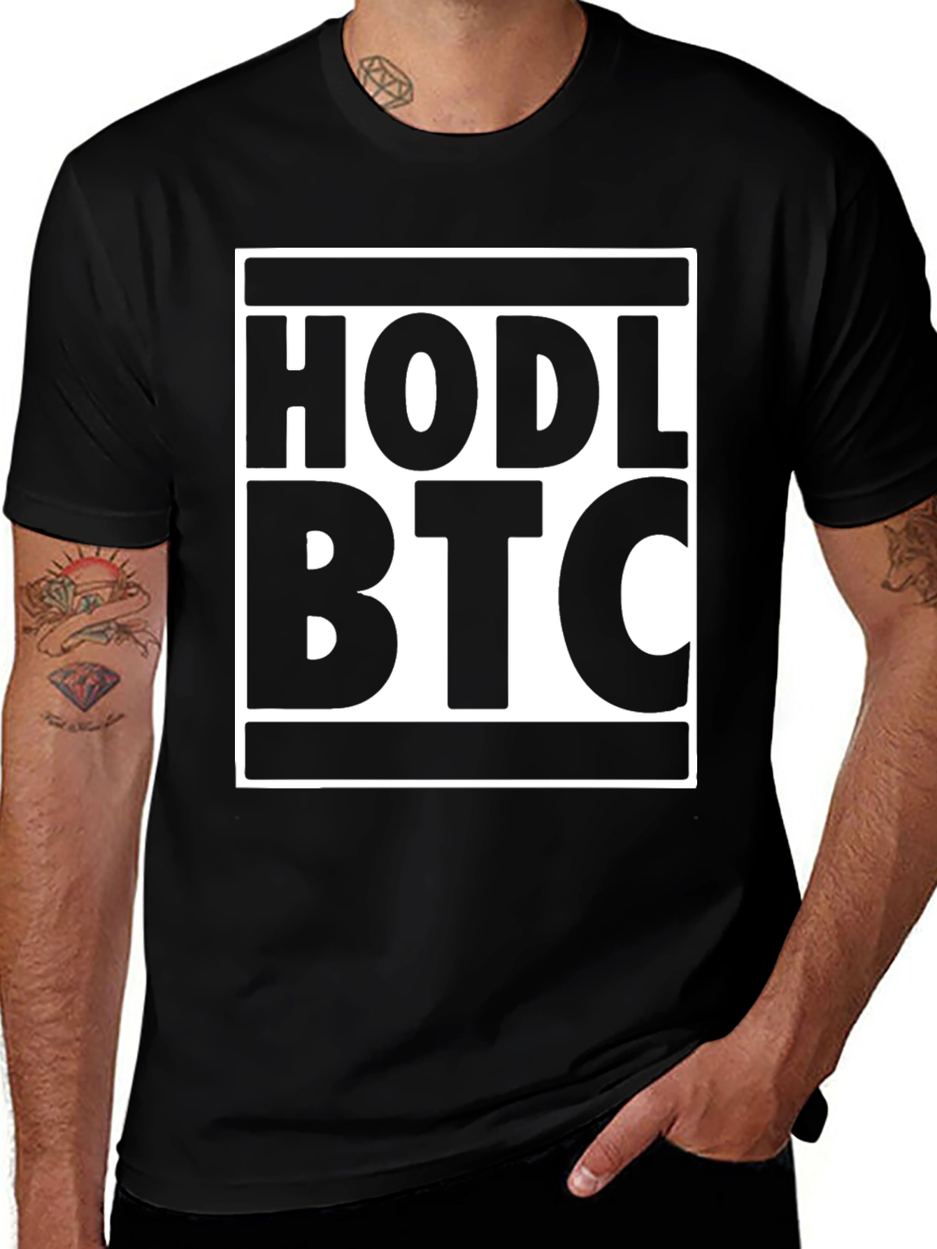 HODL BTC Black T-Shirt - Cryptocurrency Bitcoin Tee
