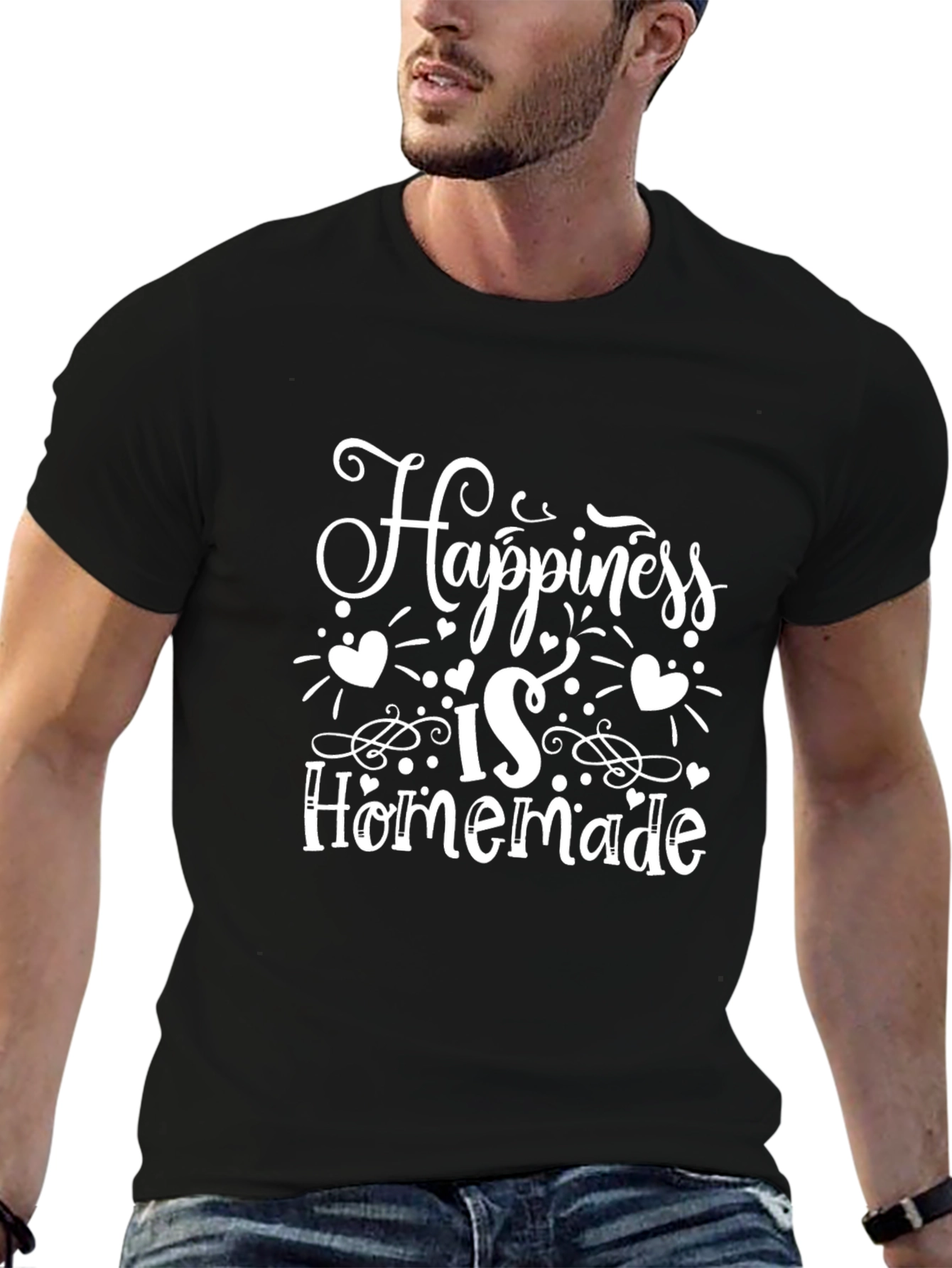 Happiness is Homemade Black Graphic Tee