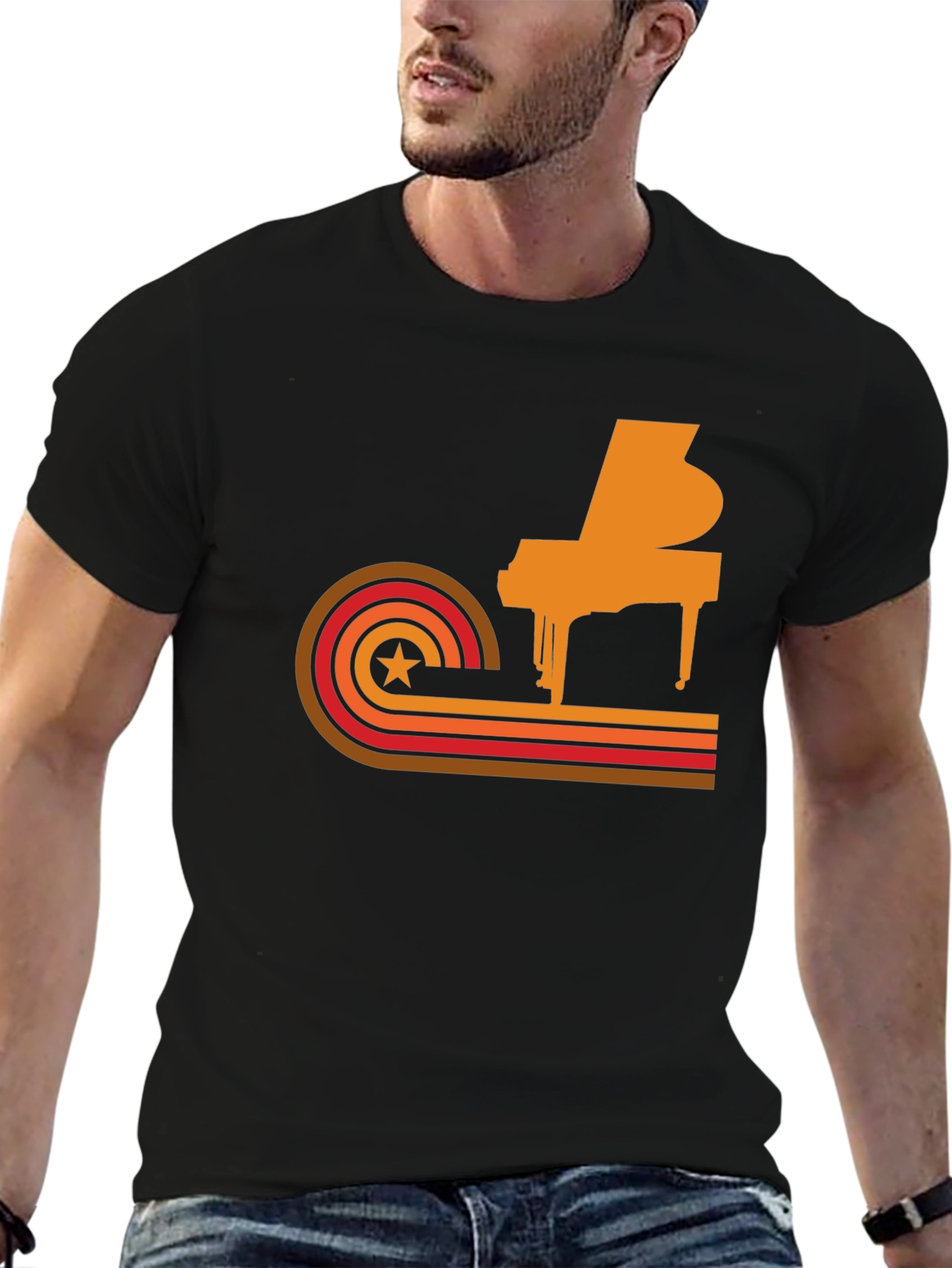 Retro Piano Graphic Tee - Cool Music Lover T-Shirt