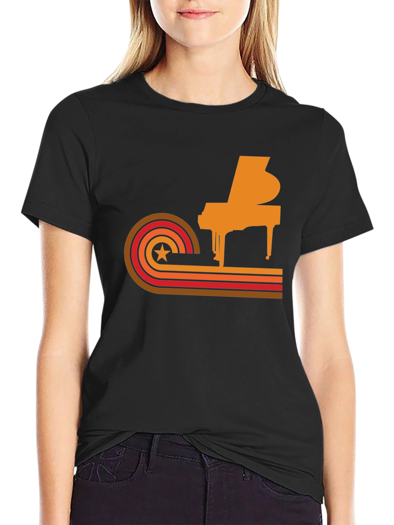 Retro Piano Graphic Tee - Cool Music Lover T-Shirt