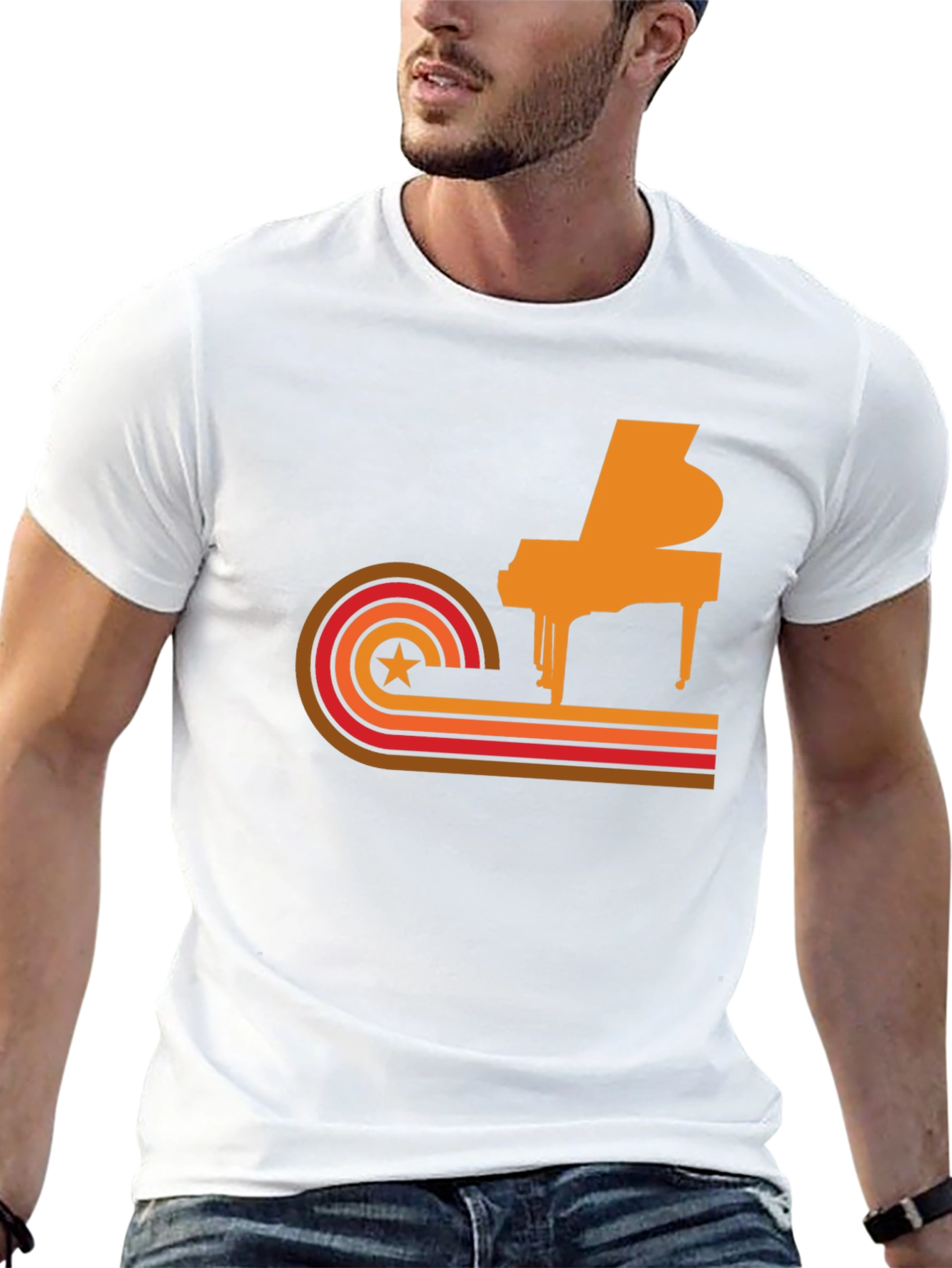 Retro Piano Graphic Tee - Cool Music Lover T-Shirt
