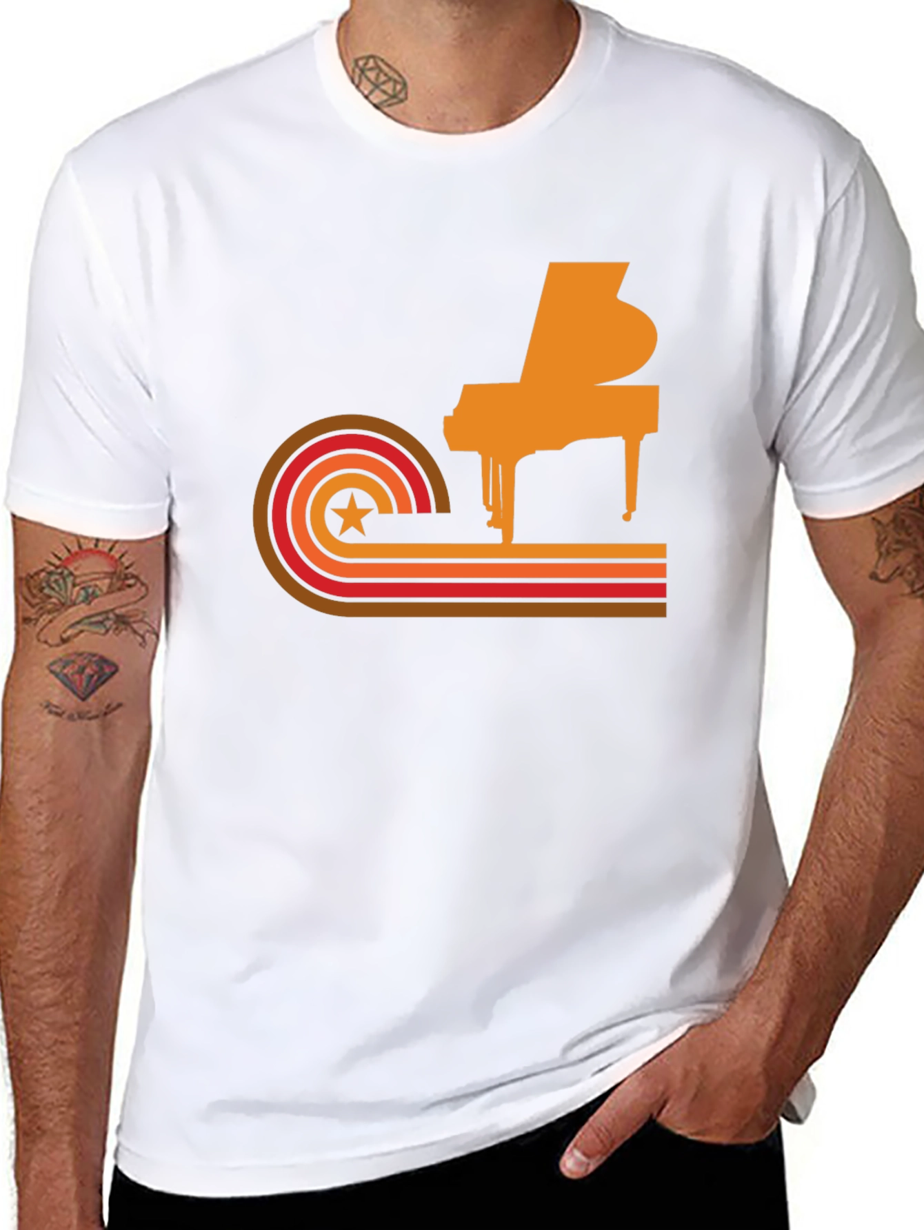 Retro Piano Graphic Tee - Cool Music Lover T-Shirt