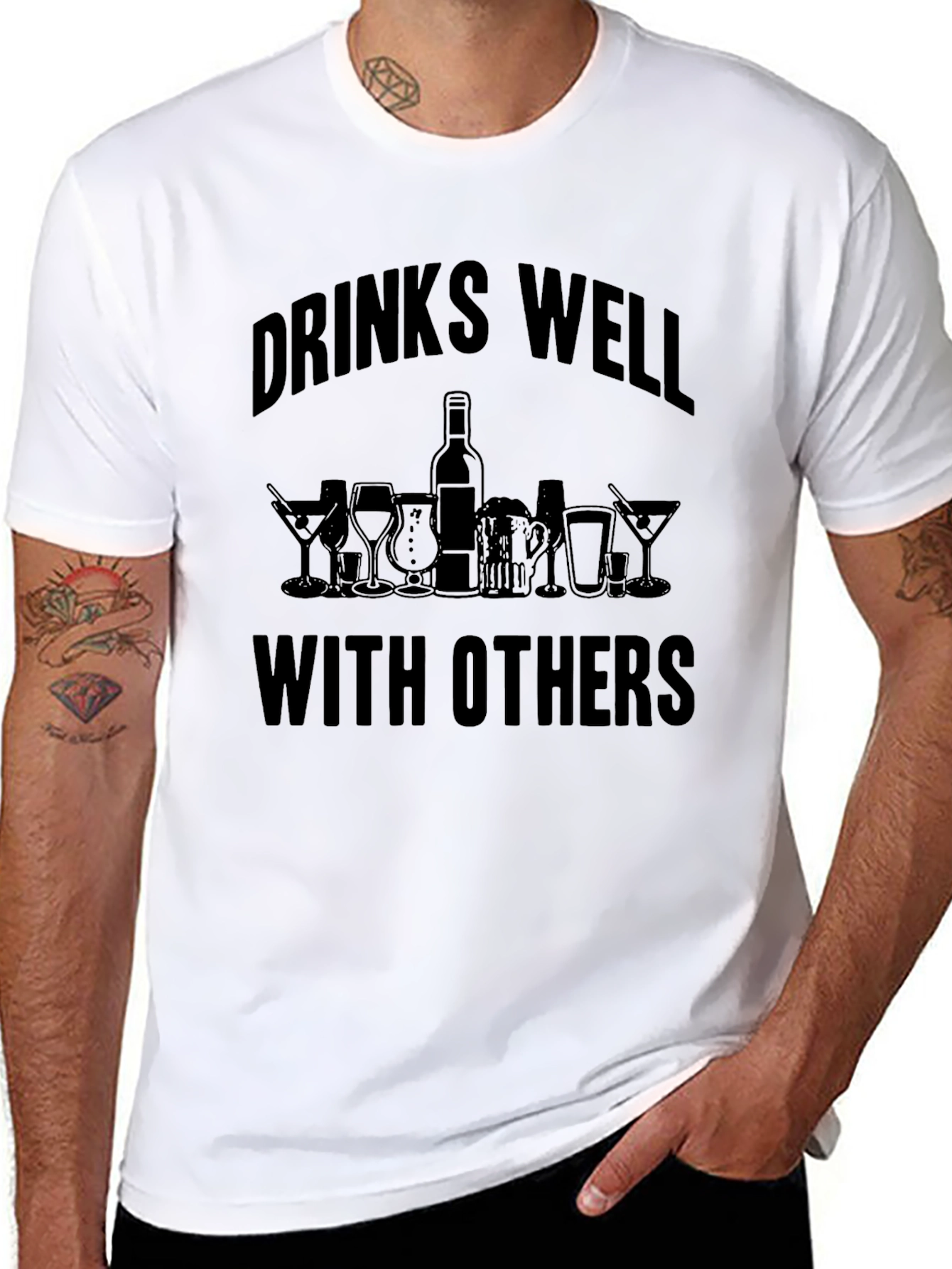 Drinks Well With Others Graphic T-Shirt