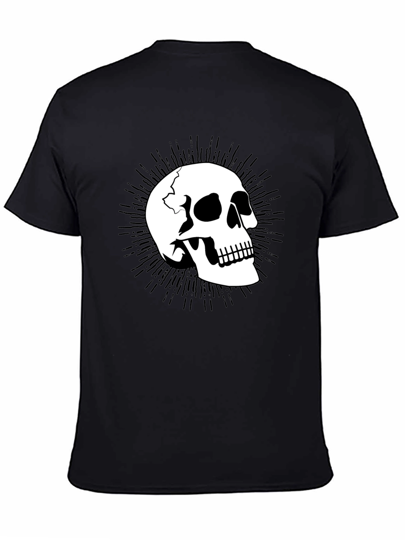 Skull Graphic Tee - Mens Black Cotton T-Shirt