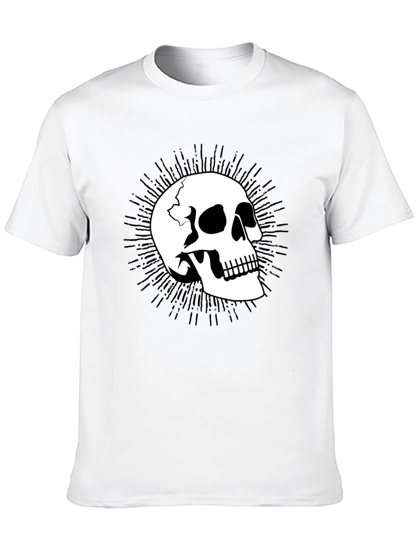 Skull Graphic Tee - Mens Black Cotton T-Shirt