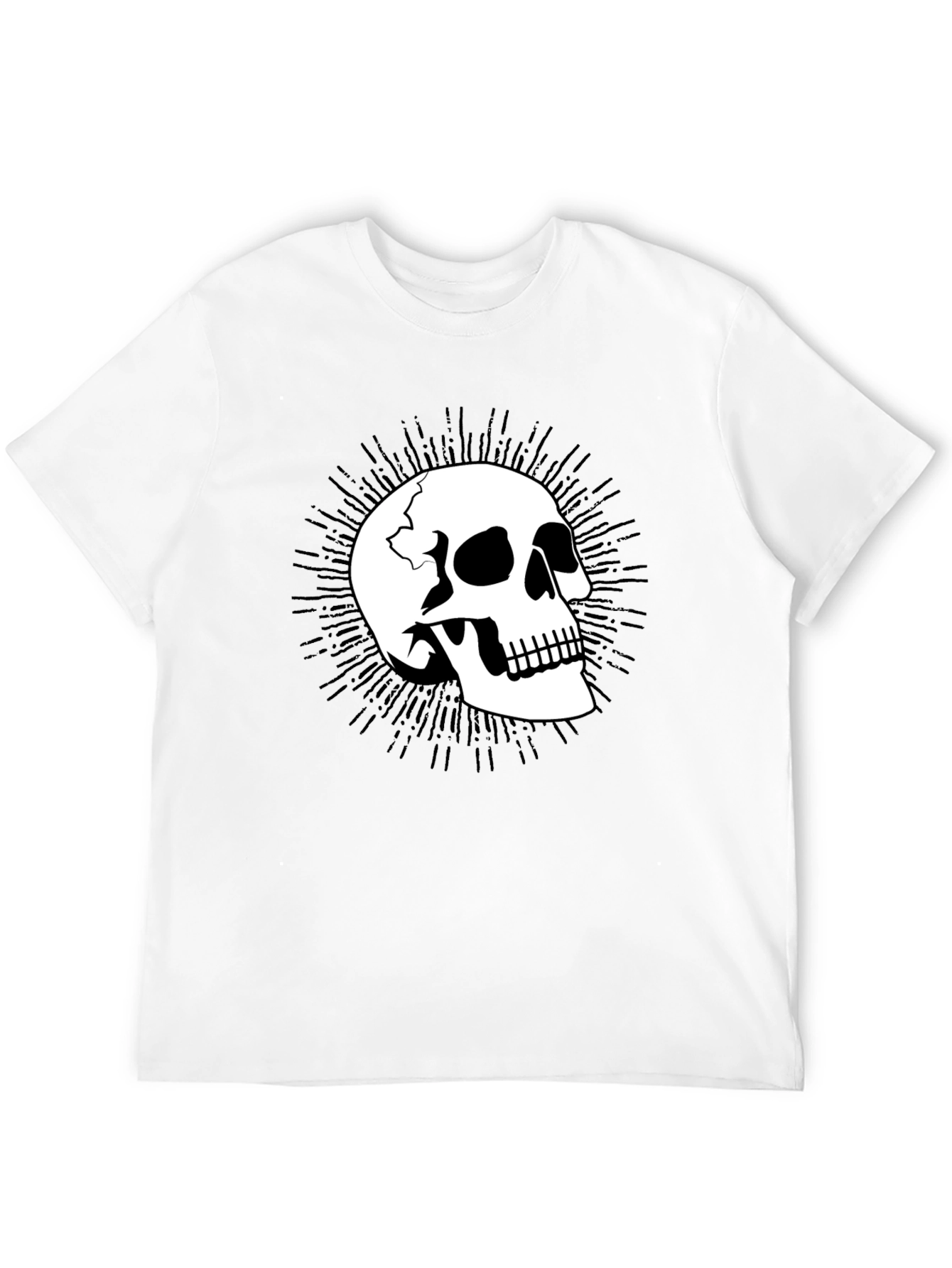 Skull Graphic Tee - Mens Black Cotton T-Shirt