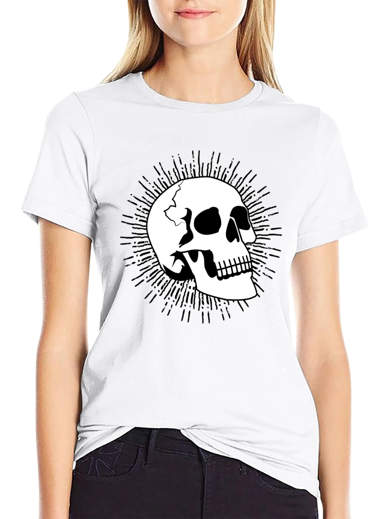 Skull Graphic Tee - Mens Black Cotton T-Shirt