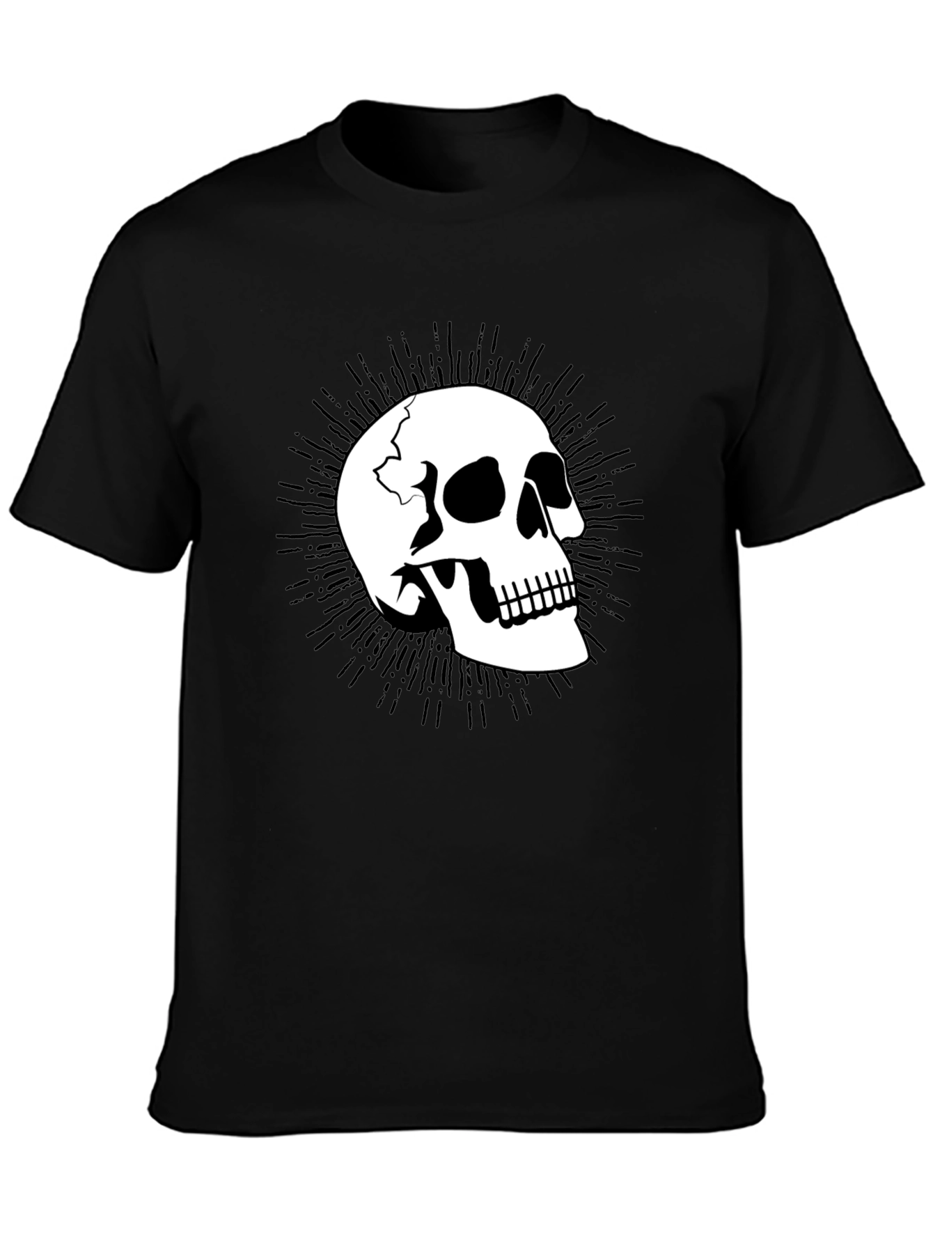 Skull Graphic Tee - Mens Black Cotton T-Shirt