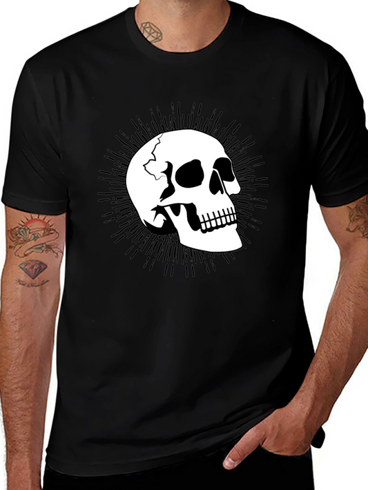 Skull Graphic Tee - Mens Black Cotton T-Shirt