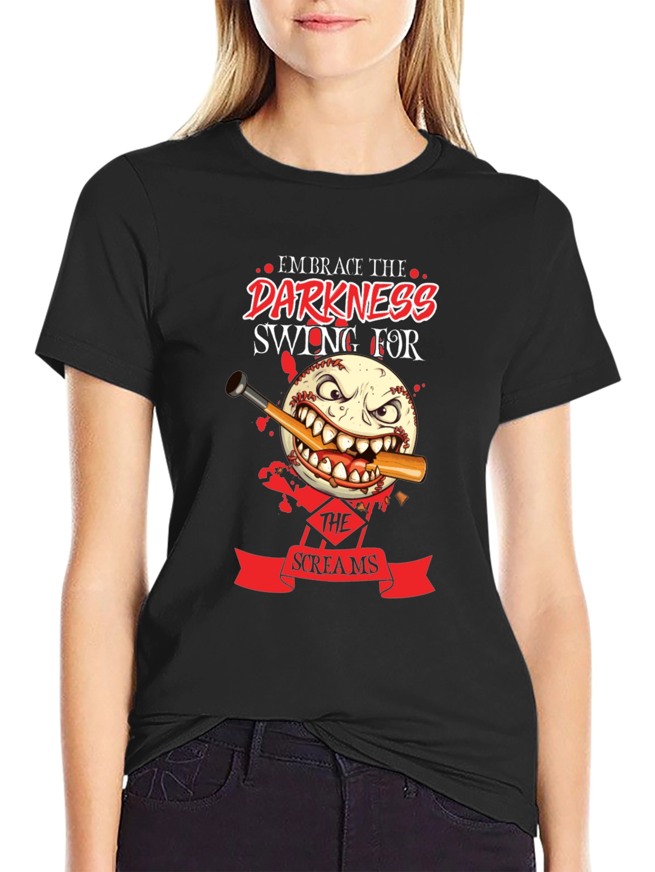 Embrace the Darkness Baseball Graphic Tee