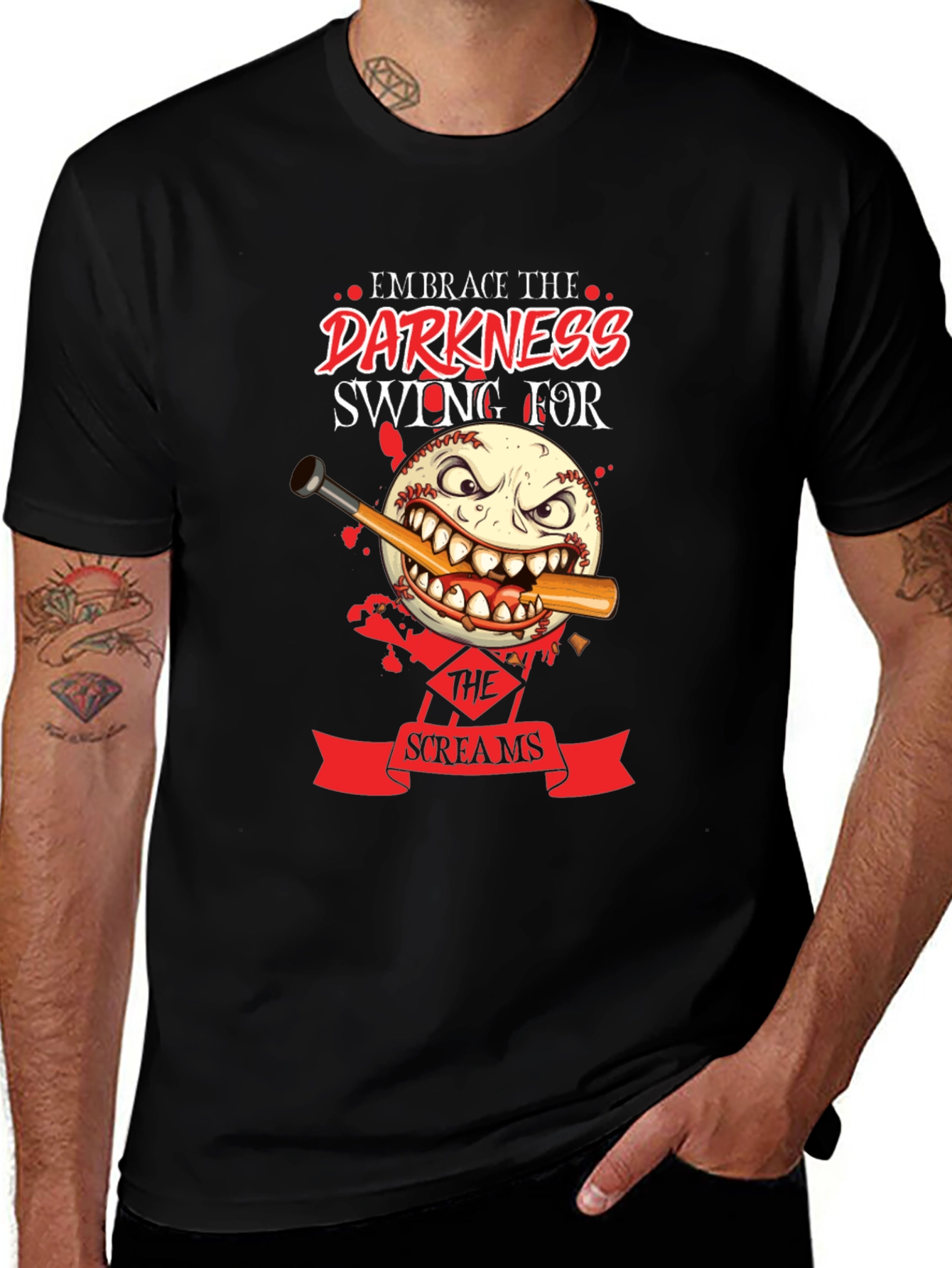 Embrace the Darkness Baseball Graphic Tee