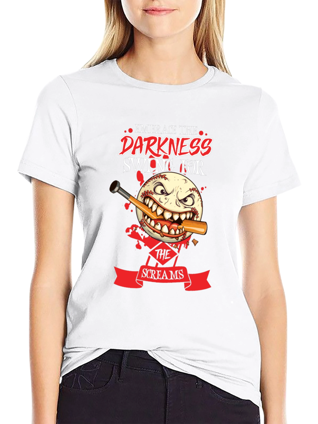 Embrace the Darkness Baseball Graphic Tee