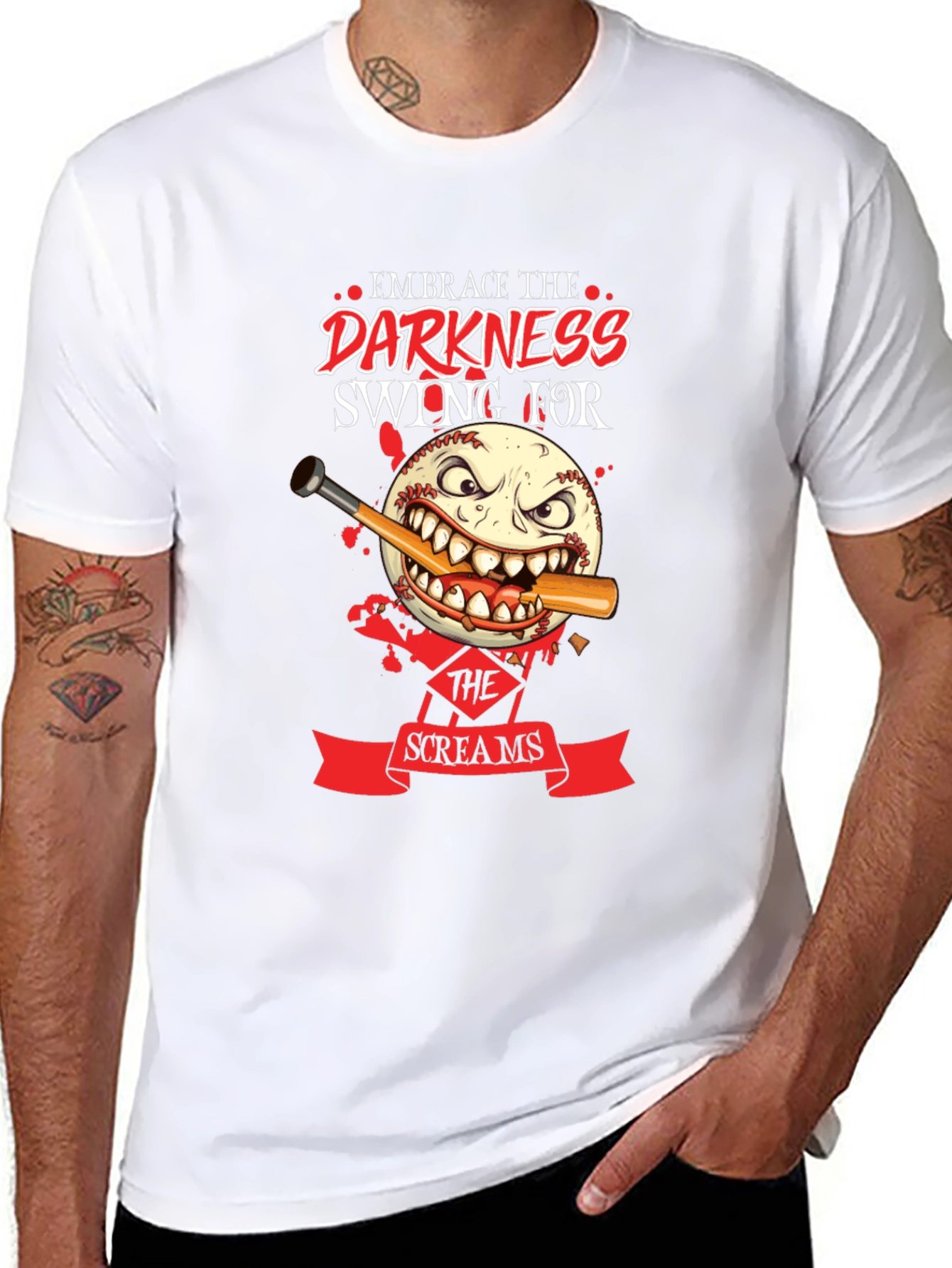 Embrace the Darkness Baseball Graphic Tee