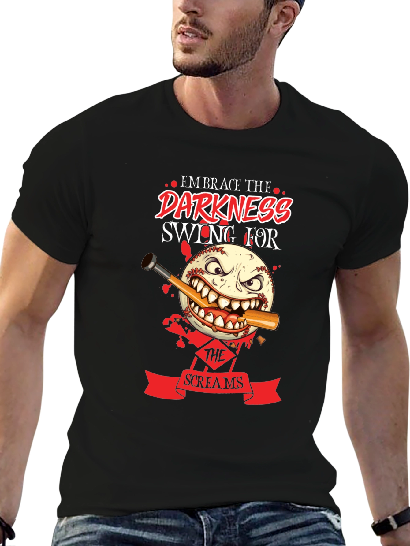 Embrace the Darkness Baseball Graphic Tee
