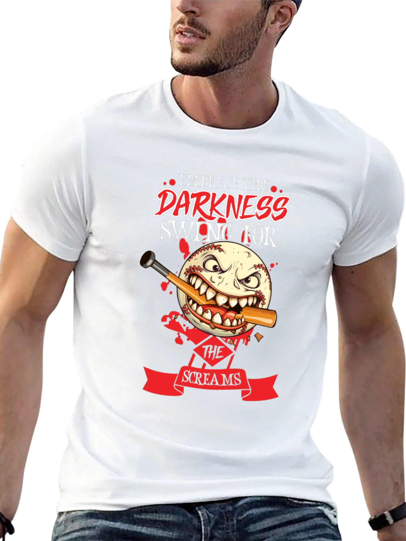 Embrace the Darkness Baseball Graphic Tee