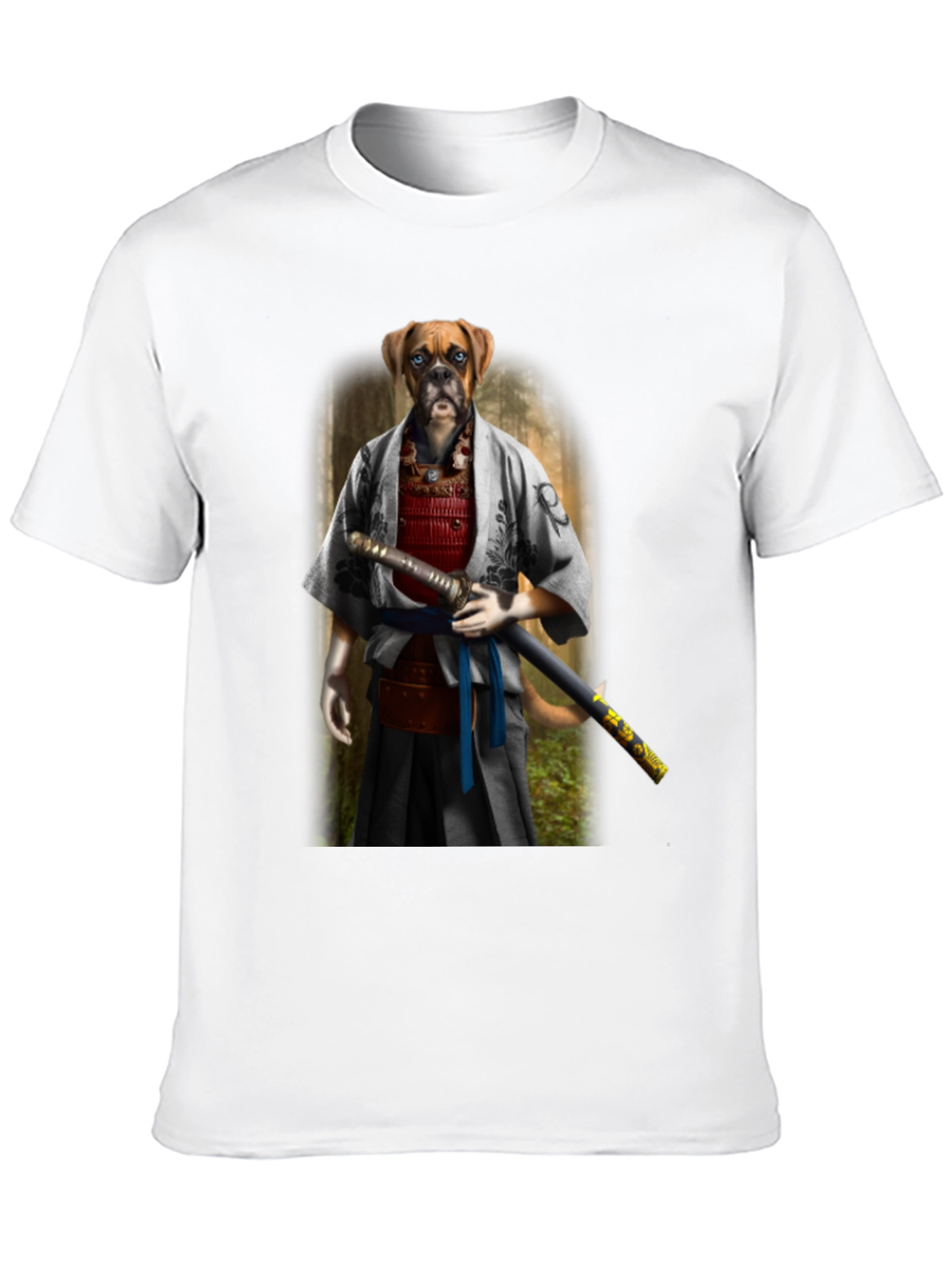 Samurai Boxer Dog T-Shirt: Warrior Pet Tee