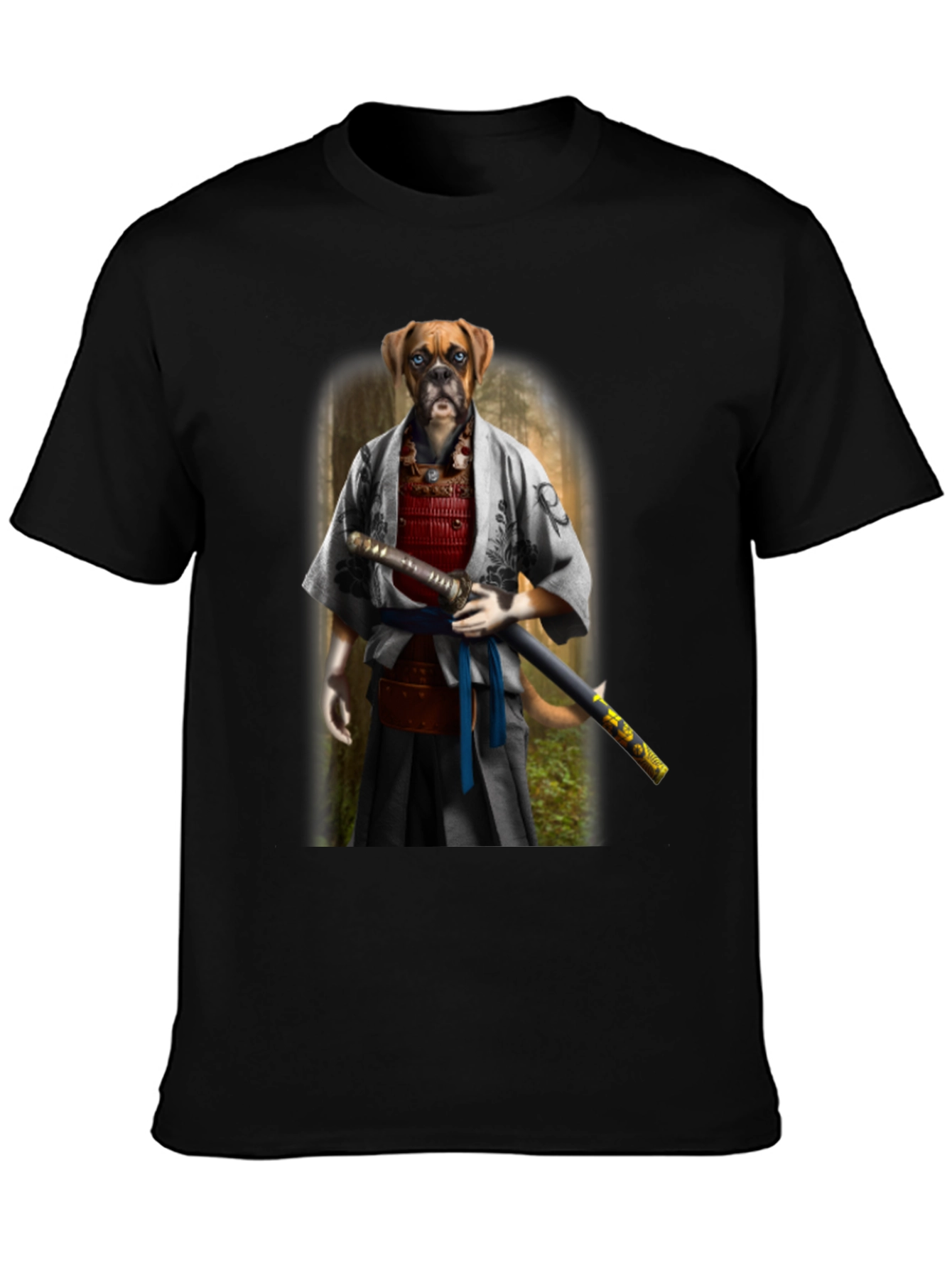 Samurai Boxer Dog T-Shirt: Warrior Pet Tee