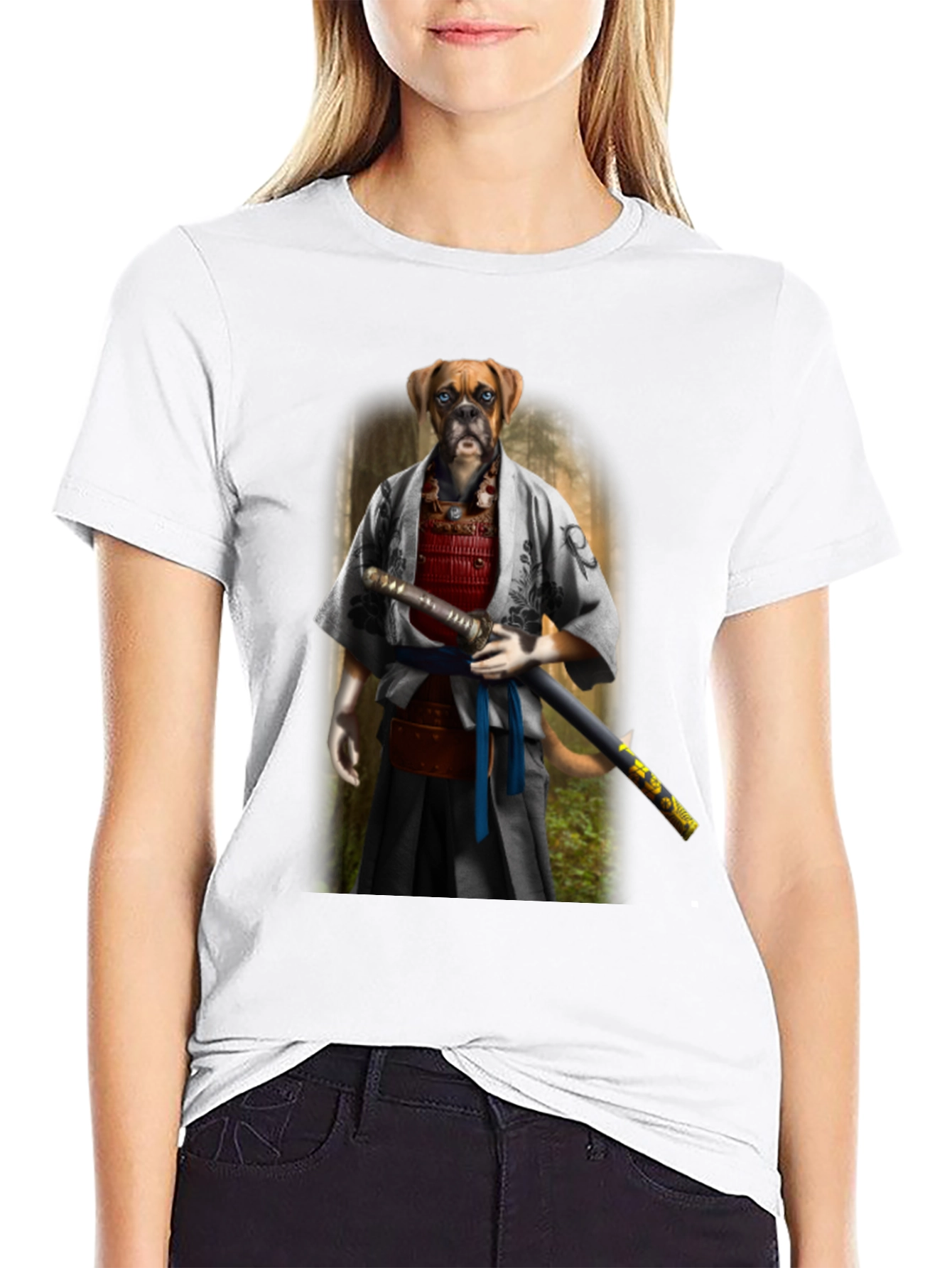 Samurai Boxer Dog T-Shirt: Warrior Pet Tee