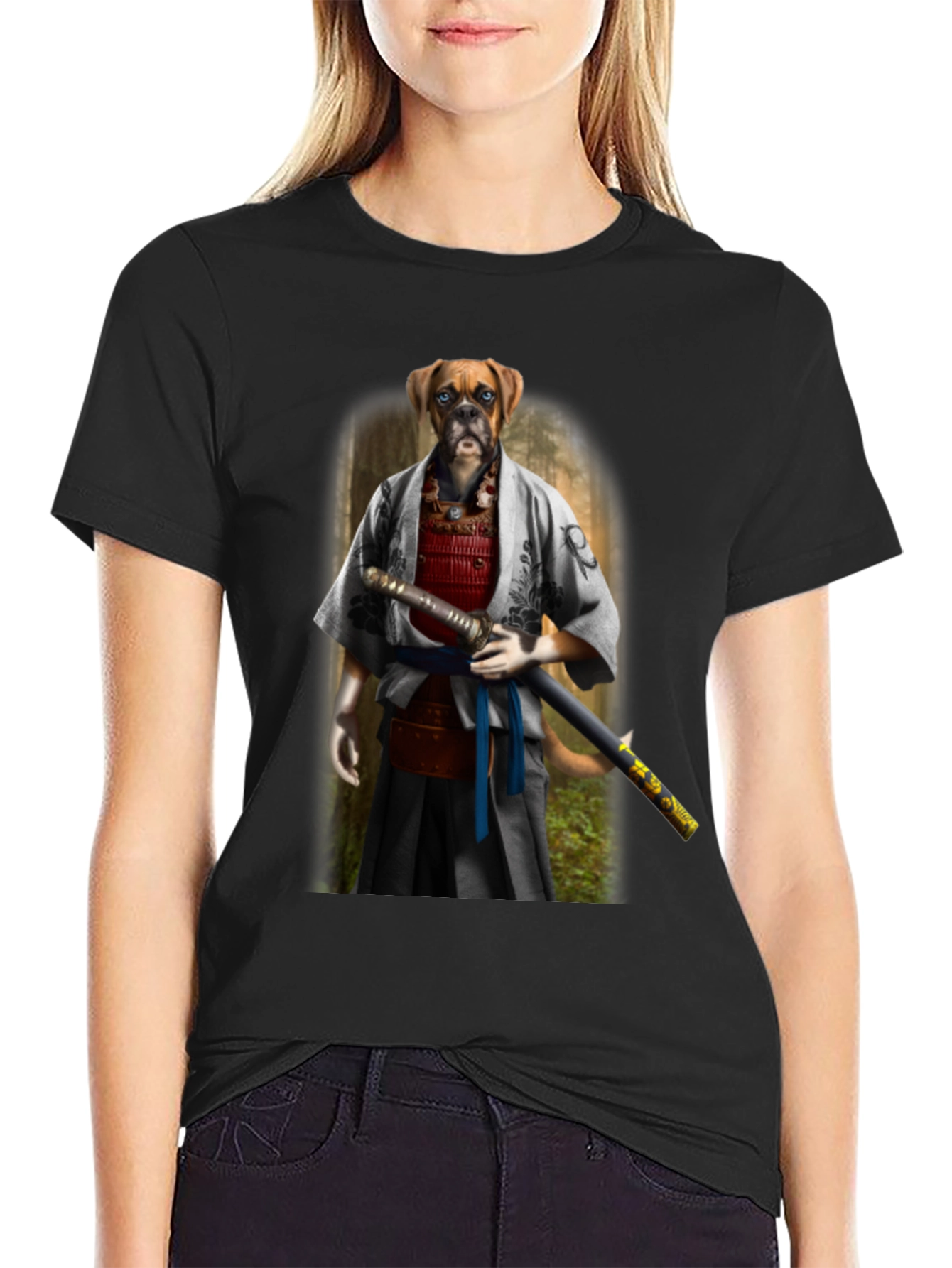 Samurai Boxer Dog T-Shirt: Warrior Pet Tee