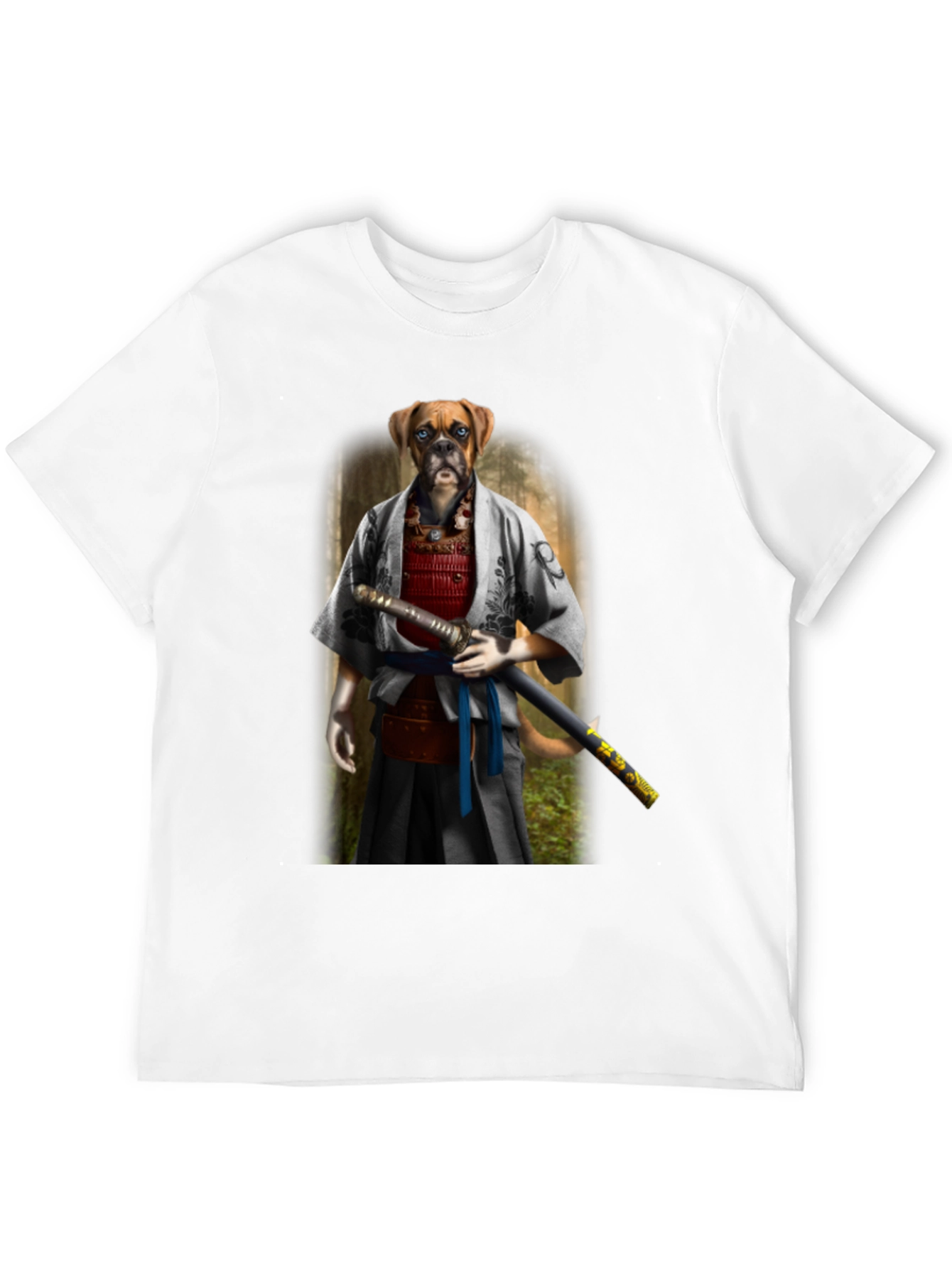Samurai Boxer Dog T-Shirt: Warrior Pet Tee