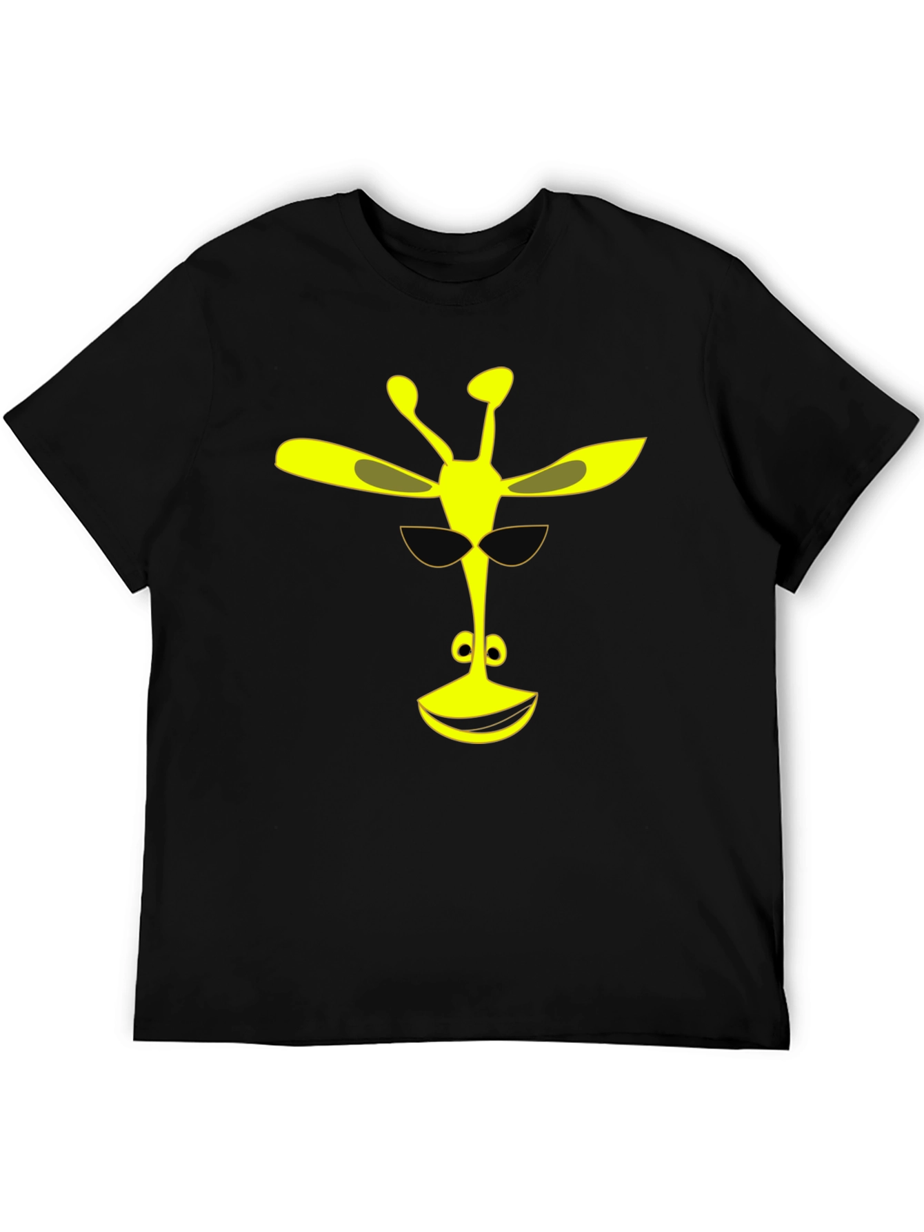 Cool Giraffe Graphic Tee - Black Cotton T-Shirt