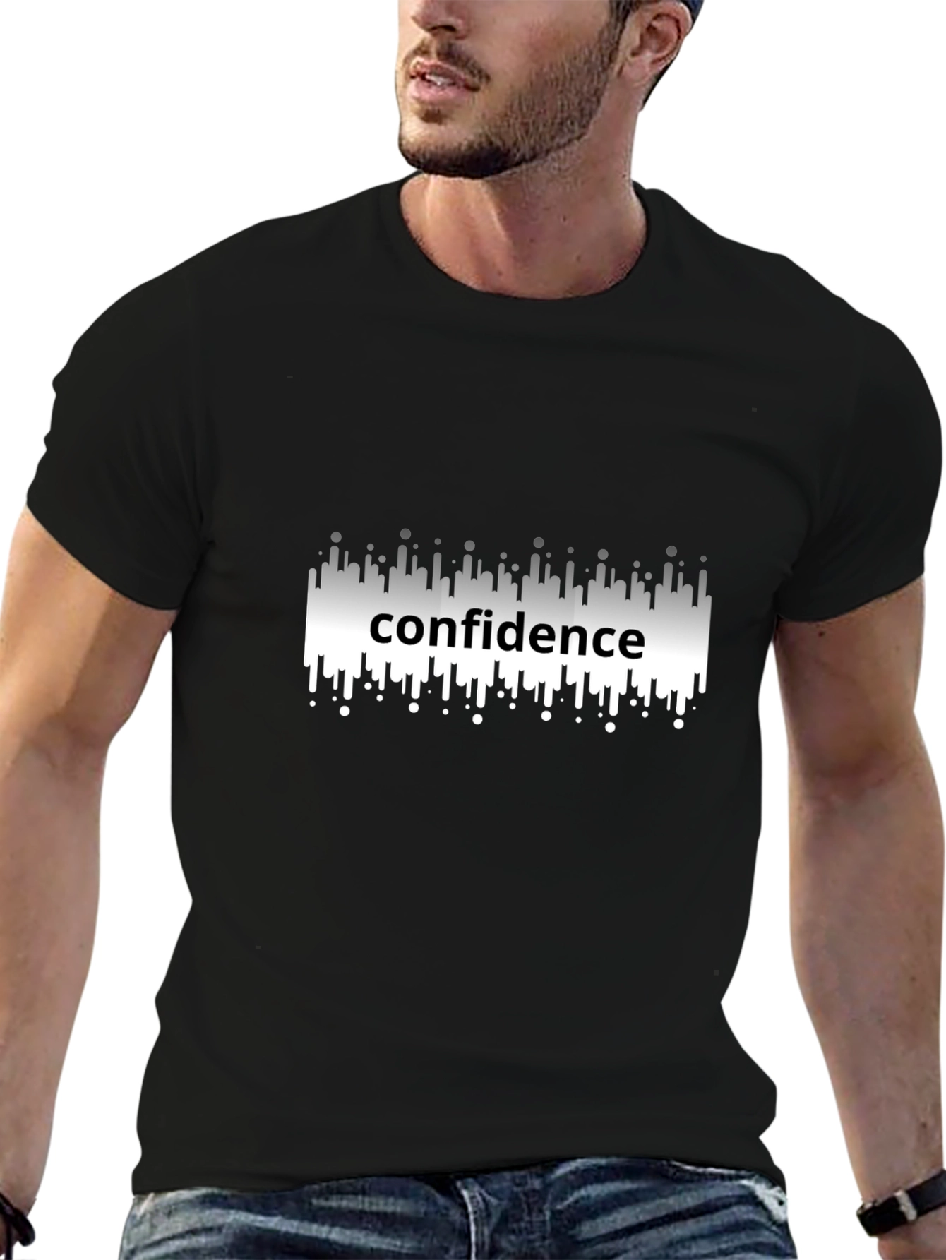 Confidence Graphic Tee - Premium Black T-Shirt