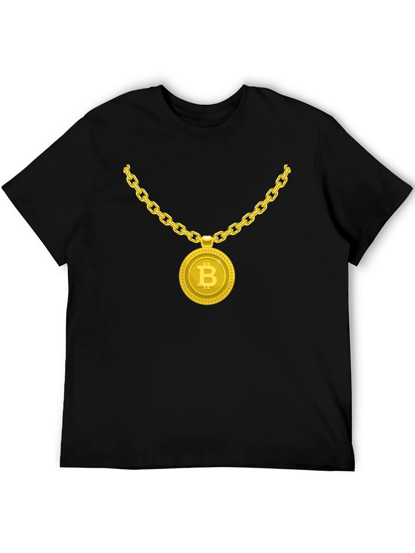 Bitcoin Bling T-Shirt - Crypto Gold Chain Design