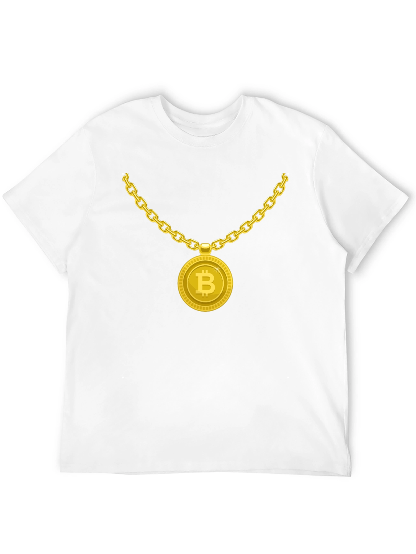 Bitcoin Bling T-Shirt - Crypto Gold Chain Design