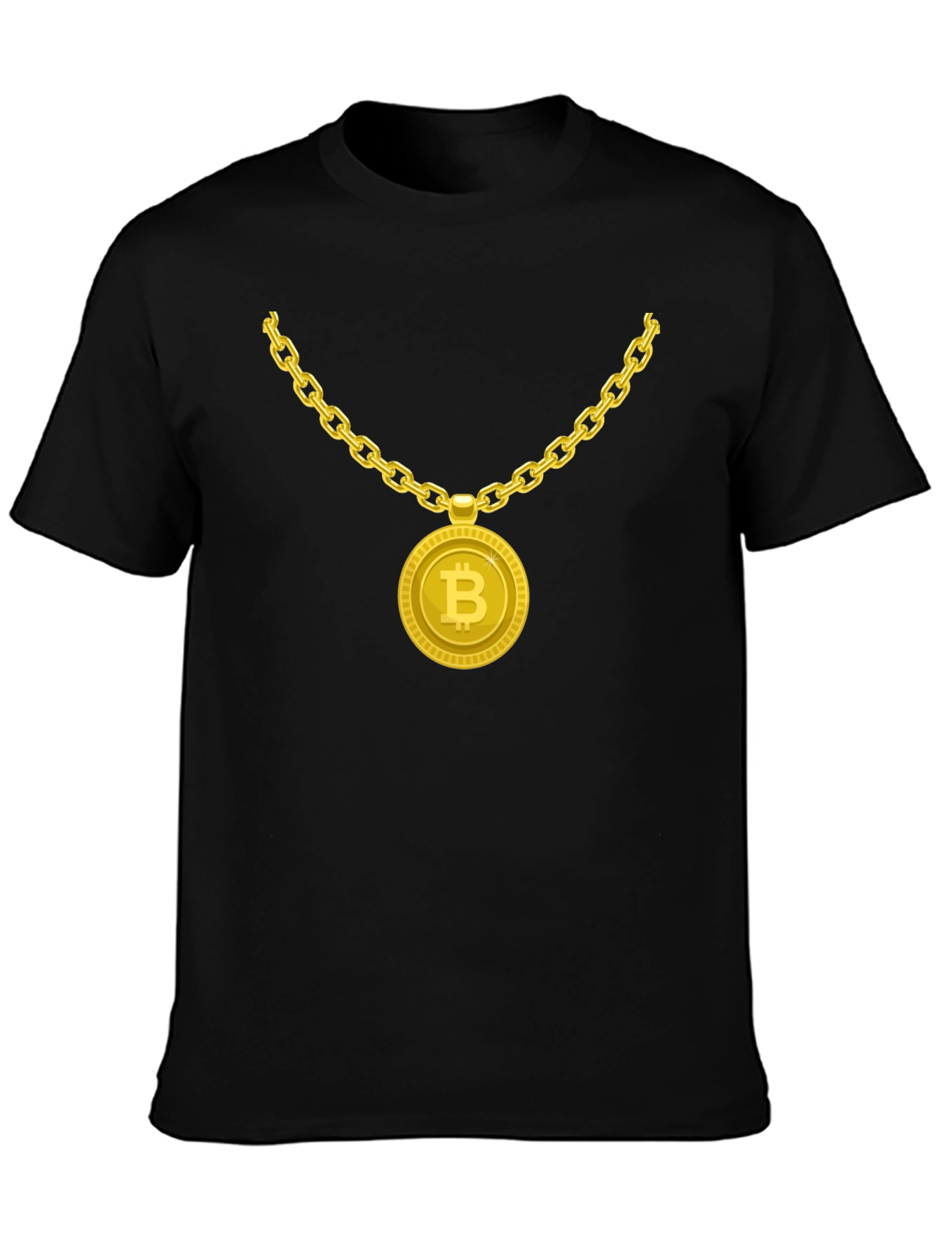 Bitcoin Bling T-Shirt - Crypto Gold Chain Design