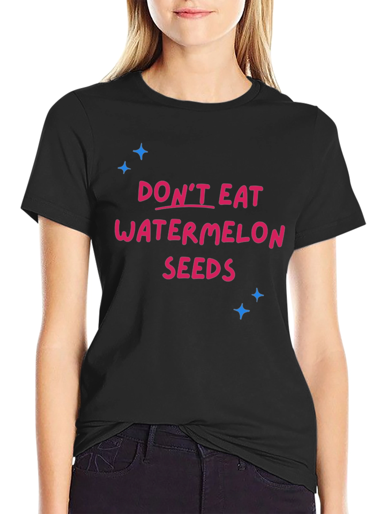 Dont Eat Watermelon Seeds Black T-Shirt