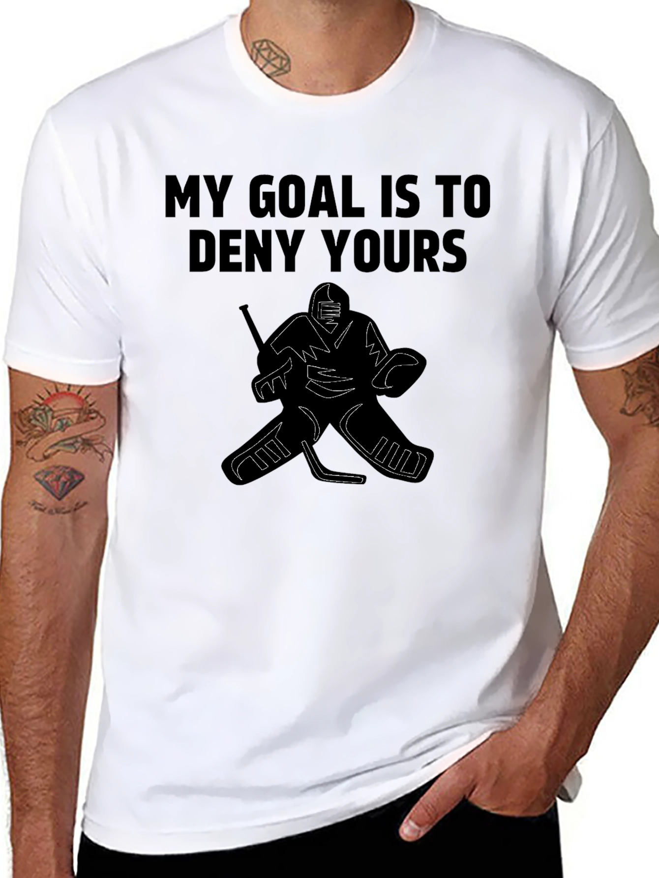 My Goal is to Deny Yours Hockey T-Shirt